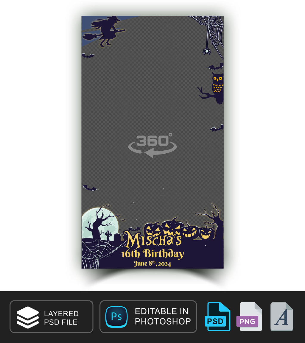 360 overlay, photobooth template for Halloween 2025
