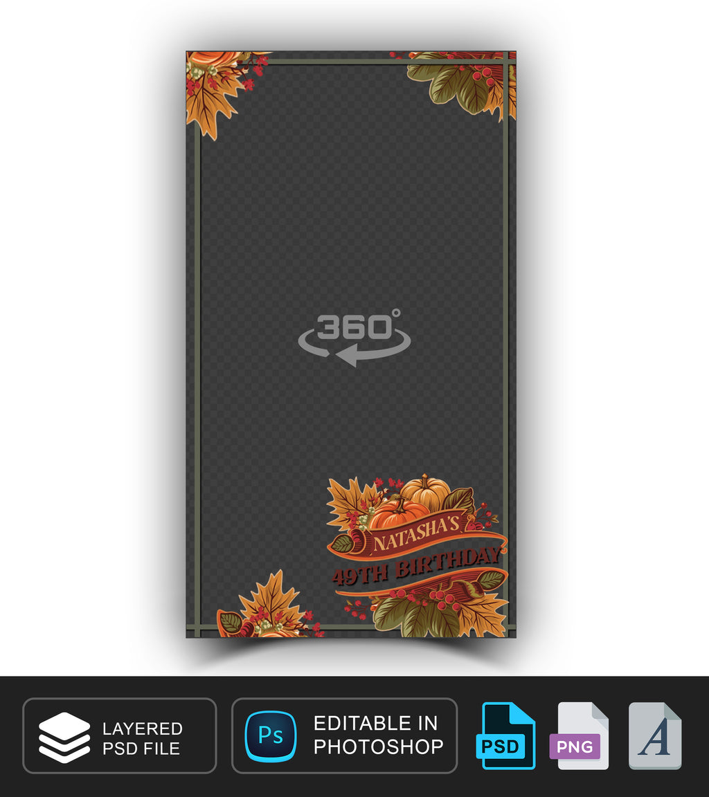 360 overlay, photobooth template for Thanksgiving, Fall