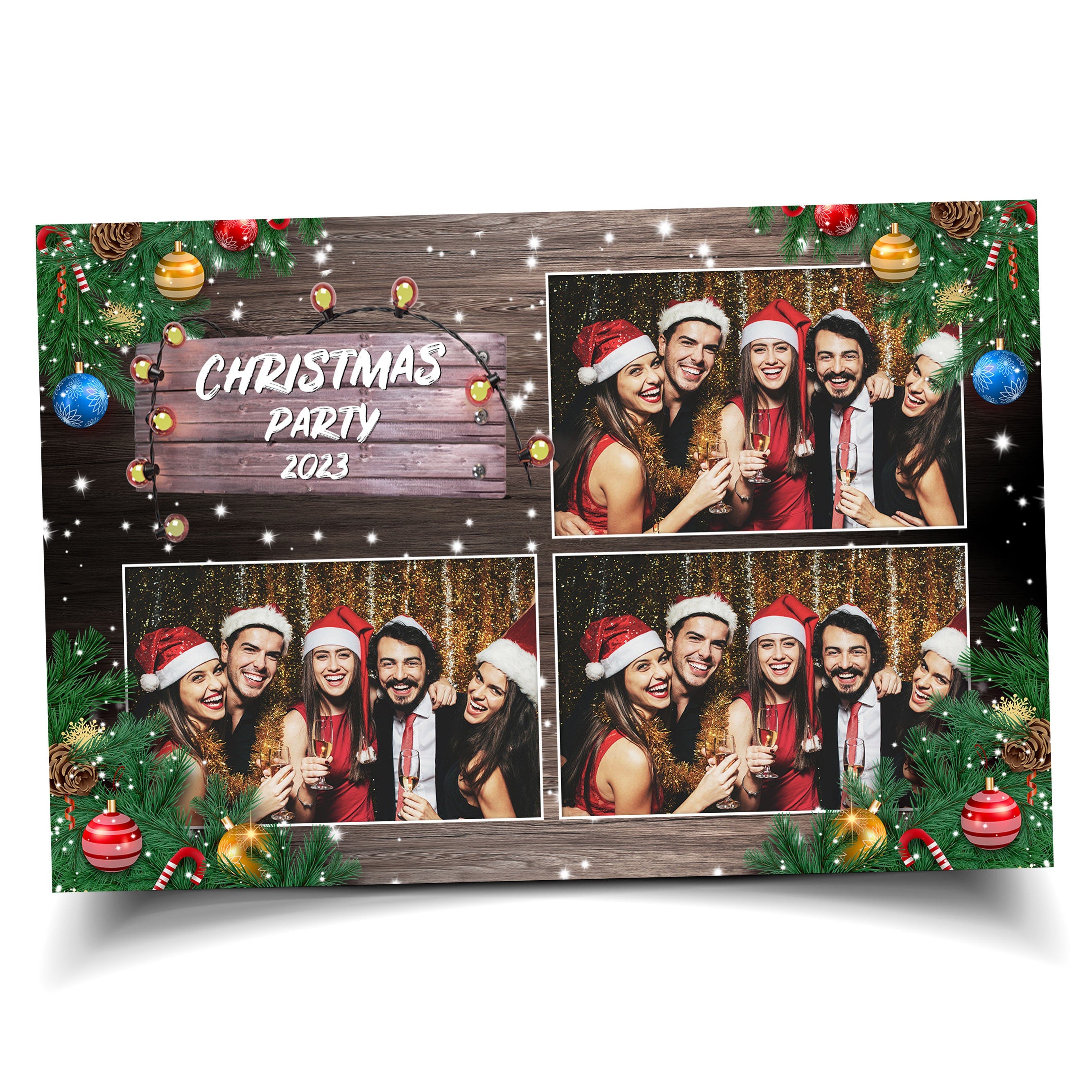 Christmas Photo Booth Template Holiday Party Merry Christmas and New Year, 4x6 Xmas Photobooth Template Holiday Party 2024