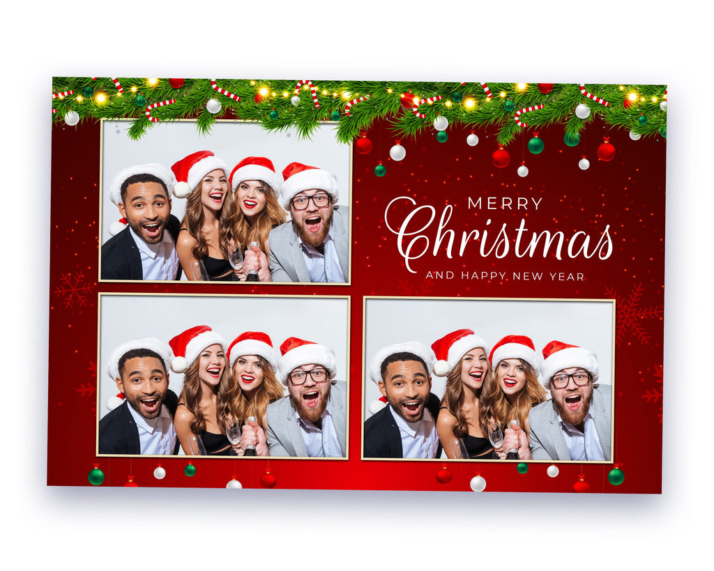 Christmas Photo Booth Template Merry Christmas and New Year 4x6 Photobooth Template