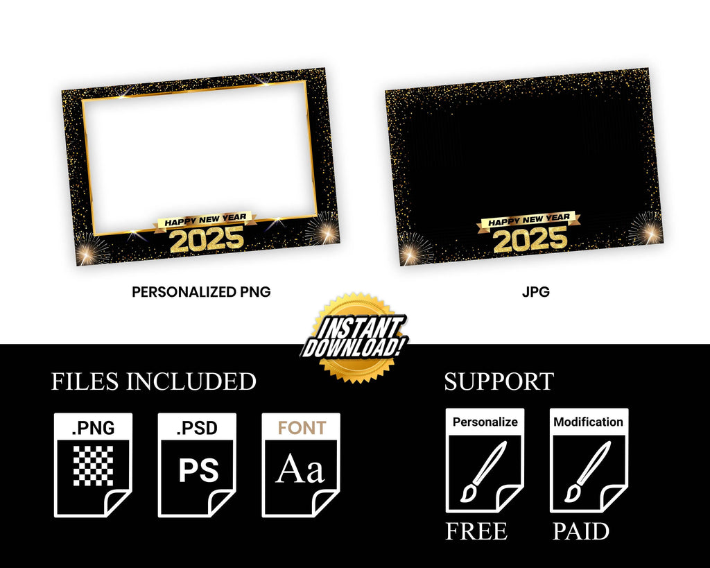 New Year Photobooth Template | New Year Photo Booth Template | 2025 Photobooth | 2025 Photo Booth