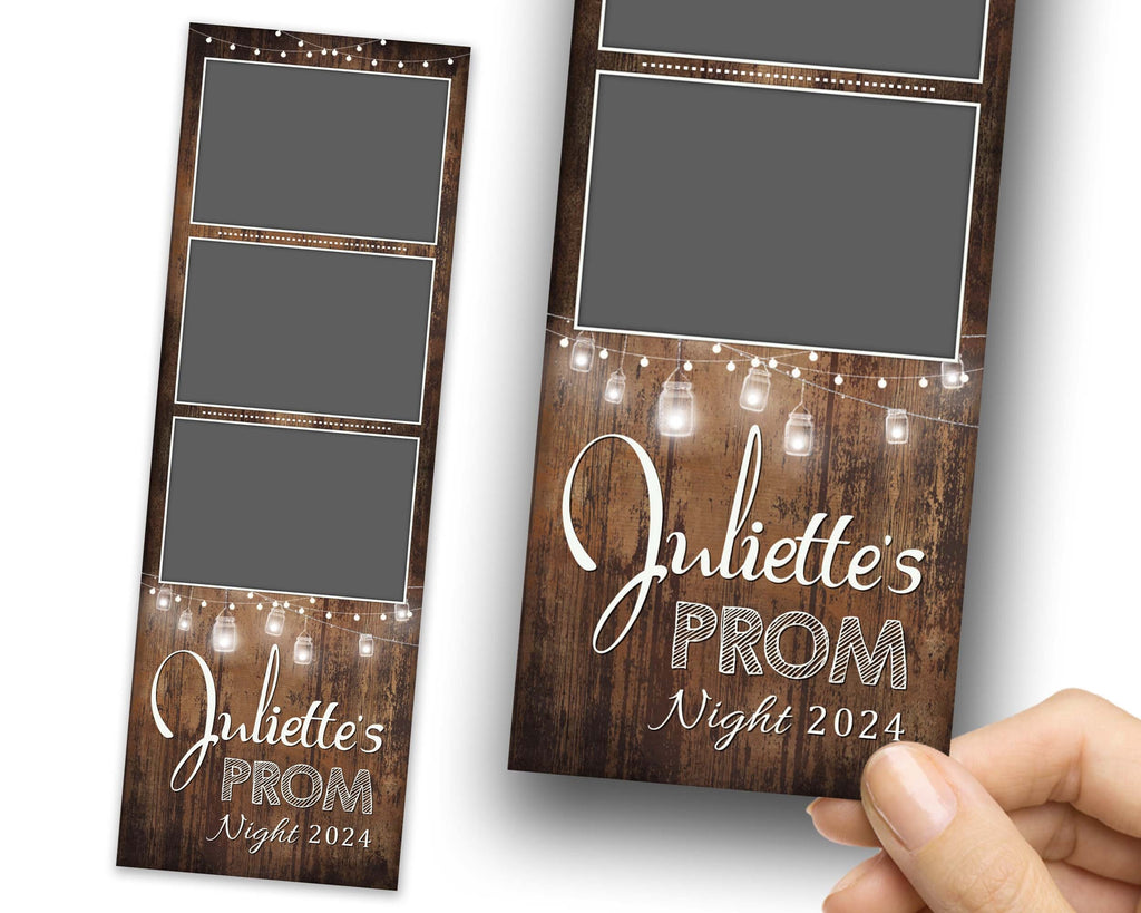 Prom 2024 Photobooth Template 2x6 stripe 3 photo Class of 2024 Graduation Photo booth Template PSD PNG Editable