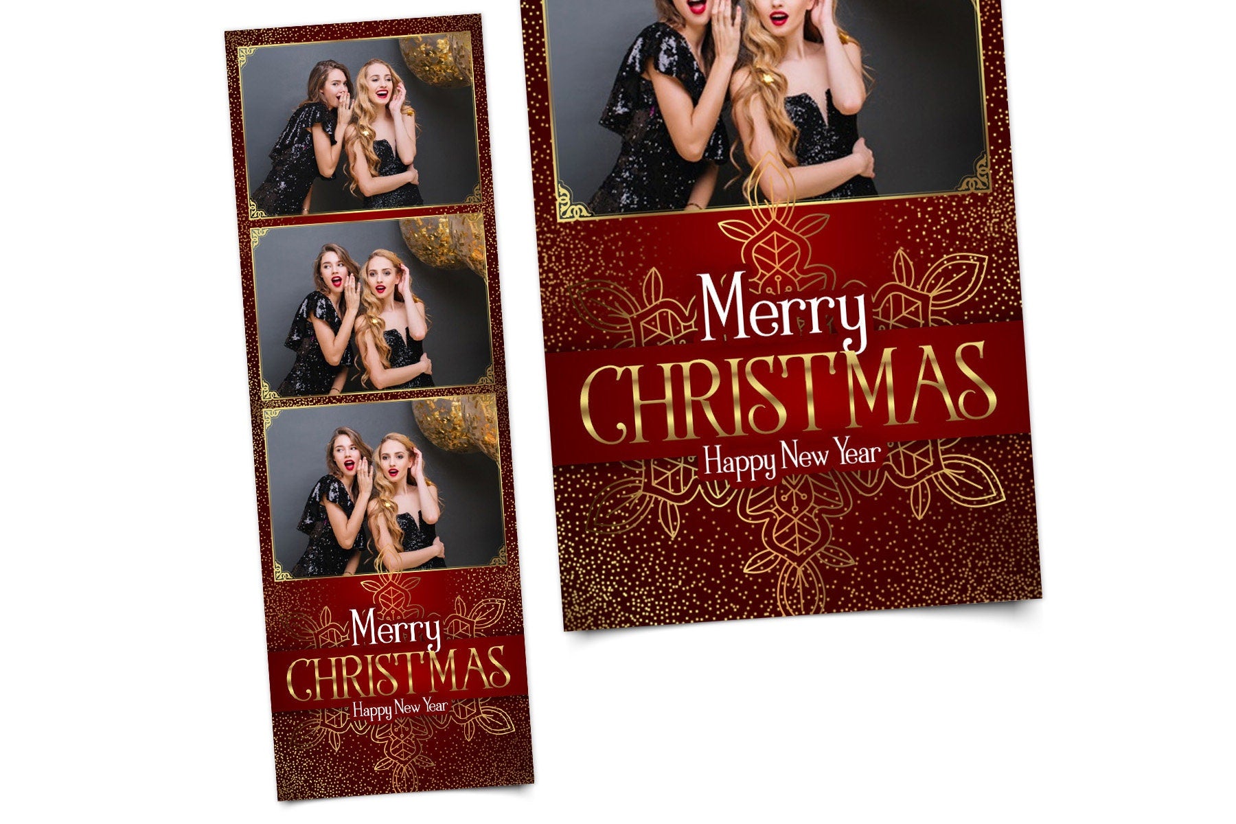 Photo Booth Template Merry Christmas and New Year 2021 Photobooth Template 2x6