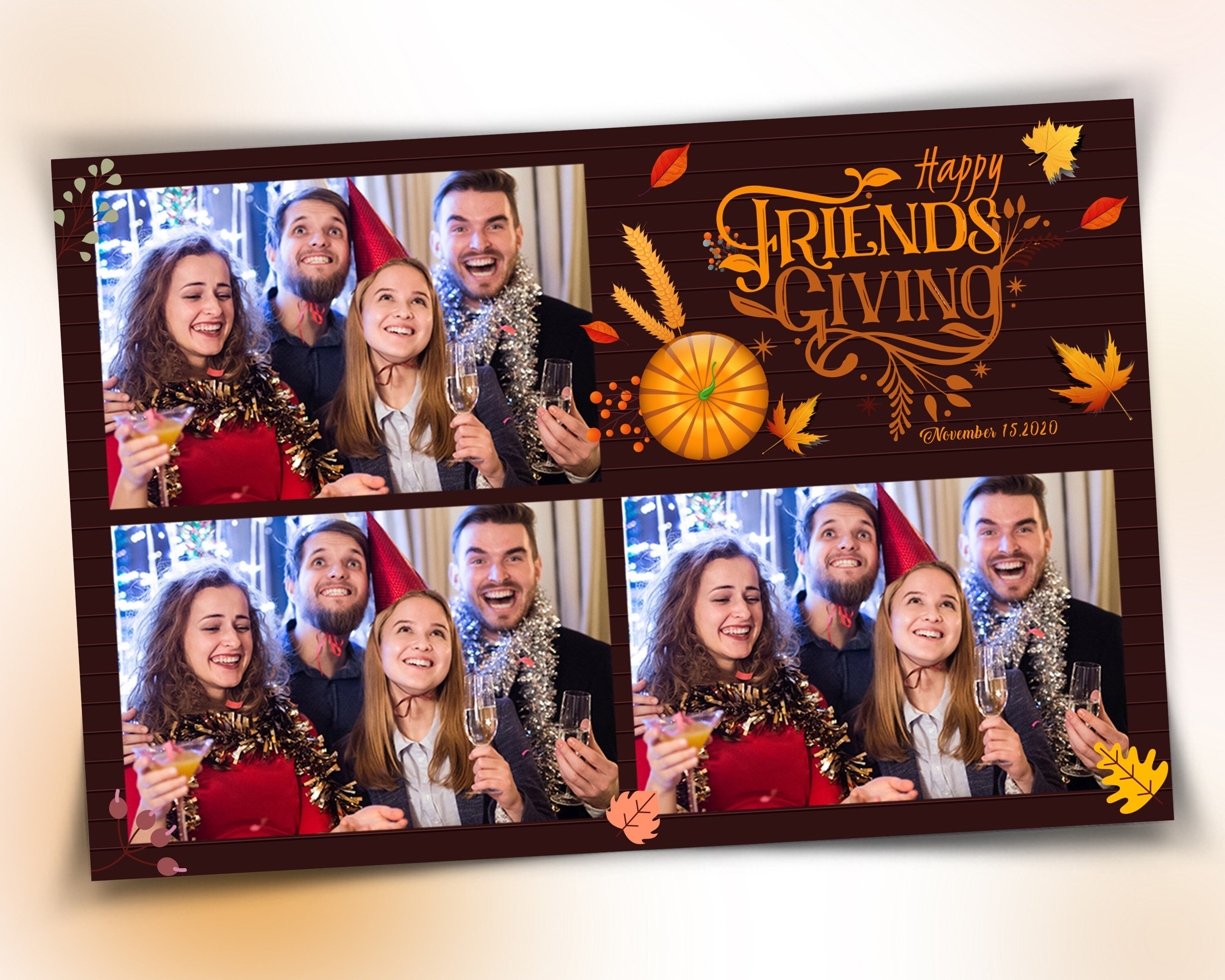 Friendsgiving Photo Booth Template Happy Friends giving Day 4x6