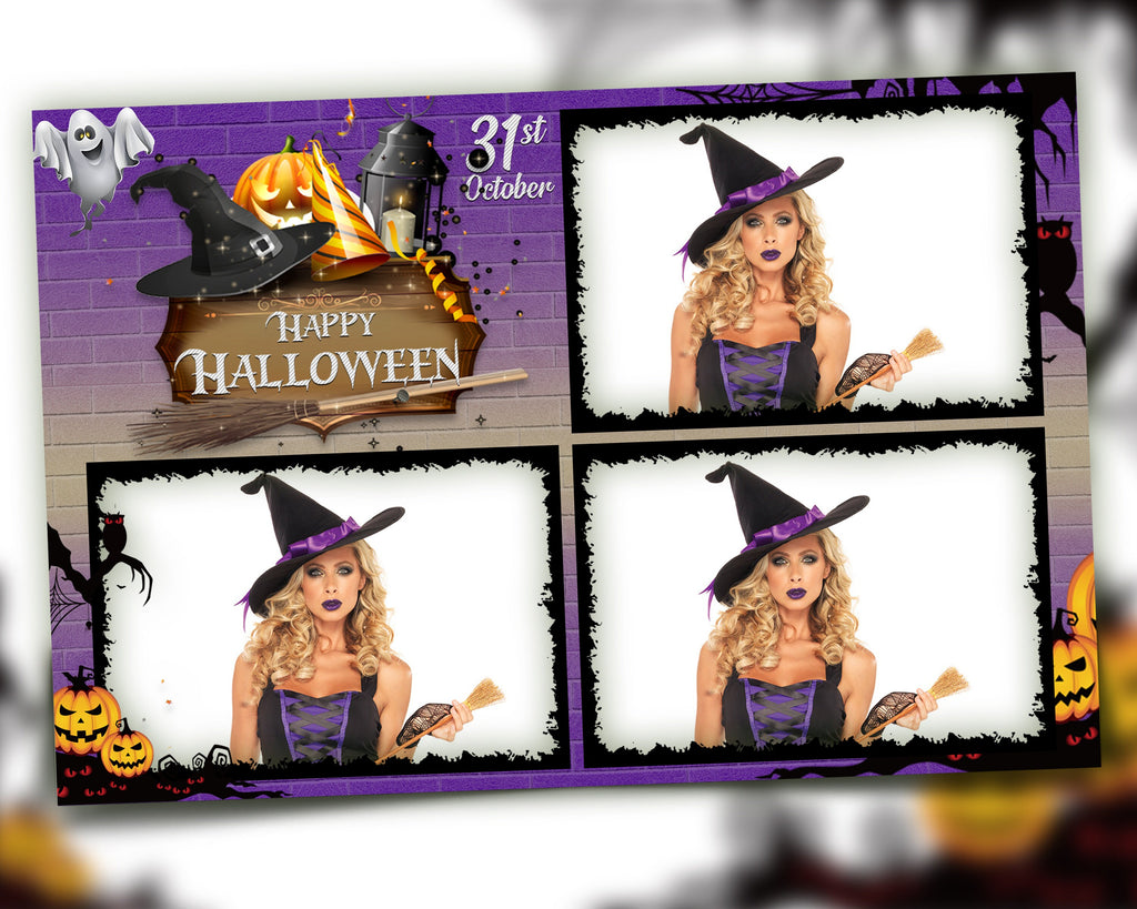 Halloween Photo Booth Template 4x6 Photobooth Pumpkin Template Strip
