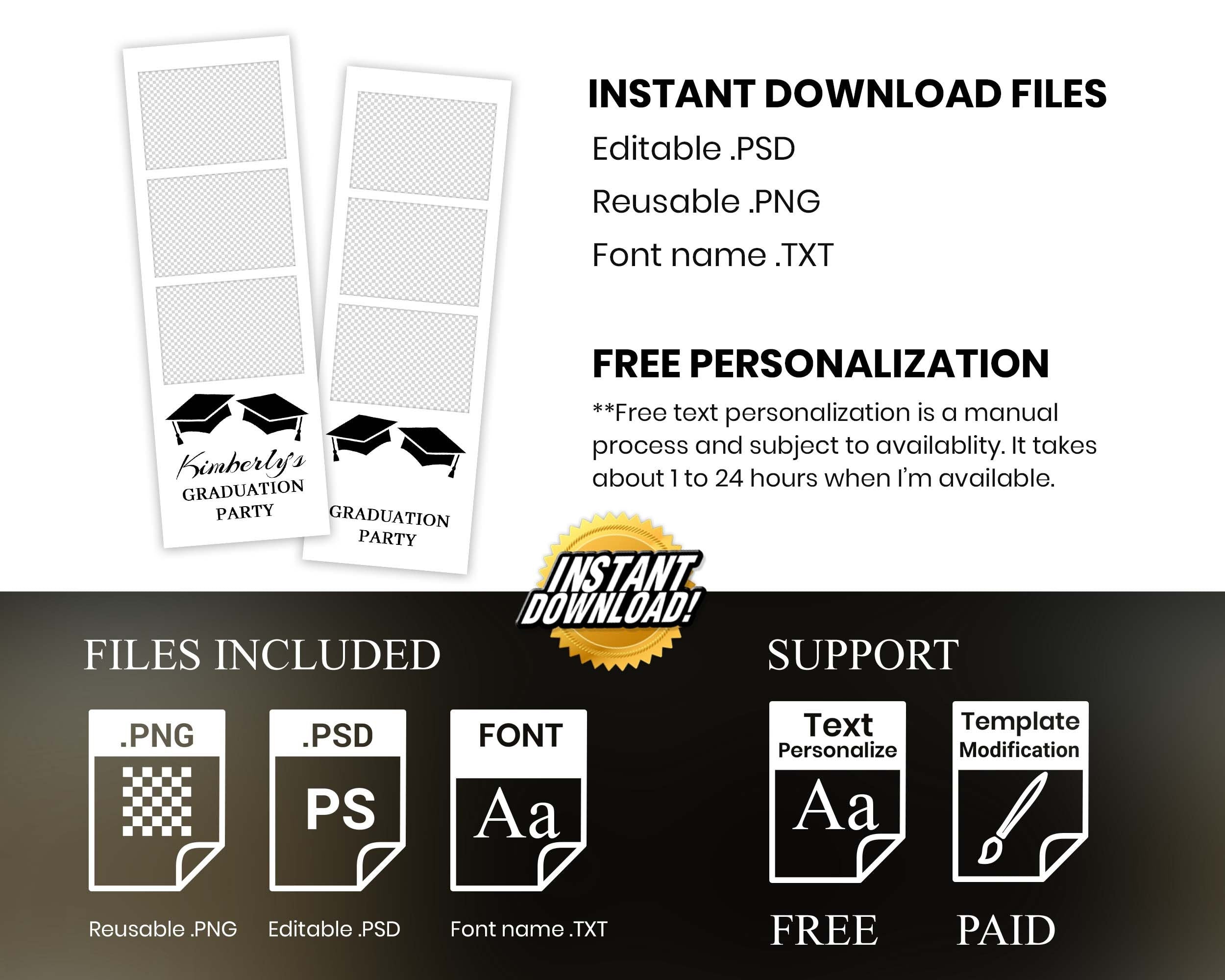 Graduation Photo Booth Template, Graduation Photobooth Template, Class of 2024, Prom 2024