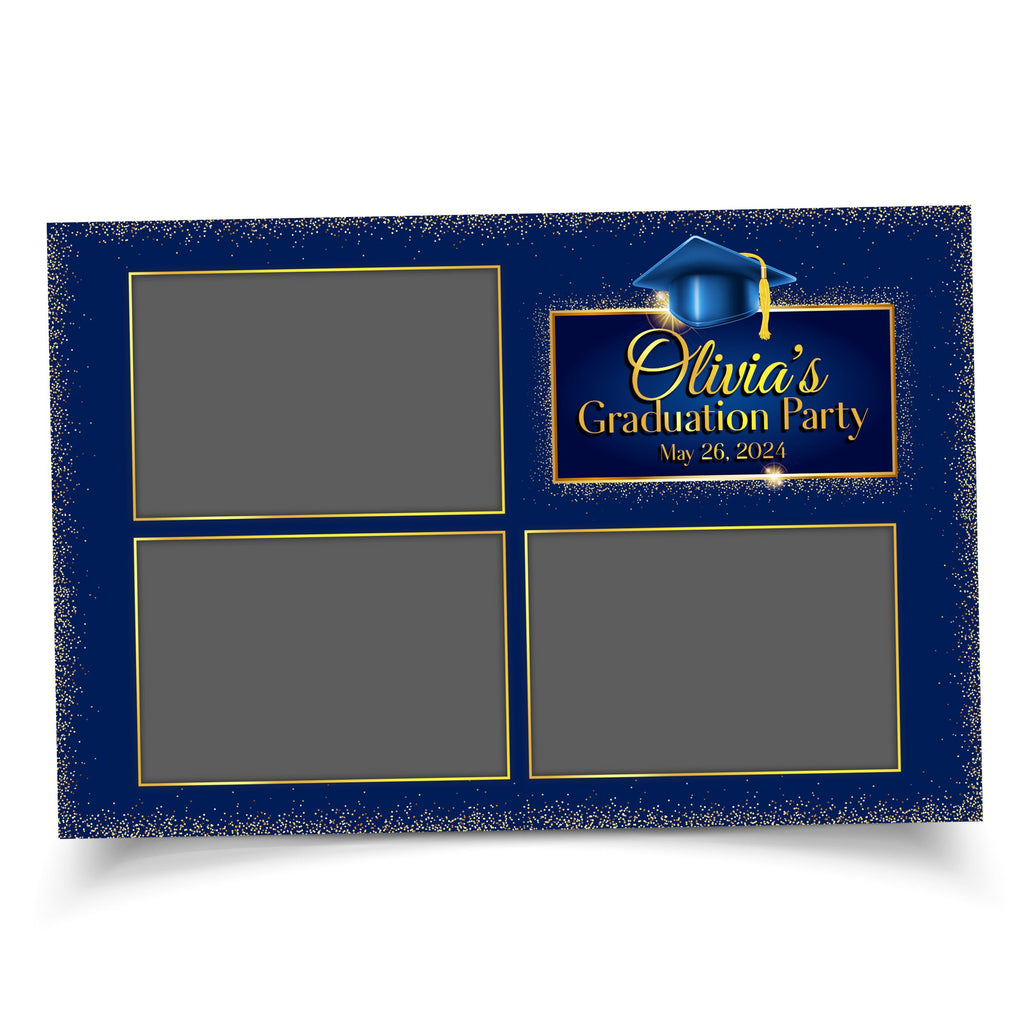 Graduation Photo Booth Template, Grad Photobooth Template, Class of, Prom, Blue and Gold