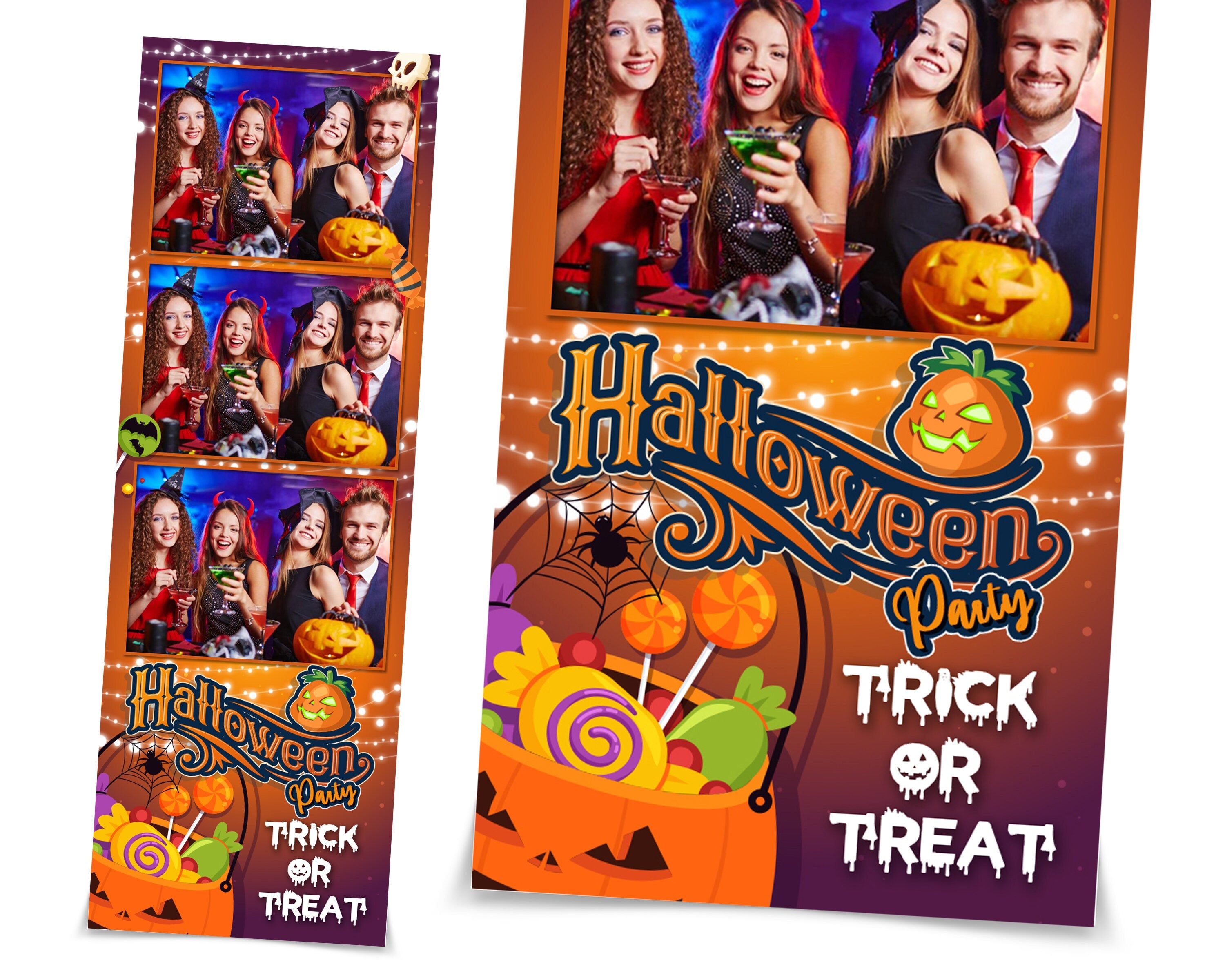 Halloween Photo Booth Template 2x6 Photobooth Pumpkin Template Strip