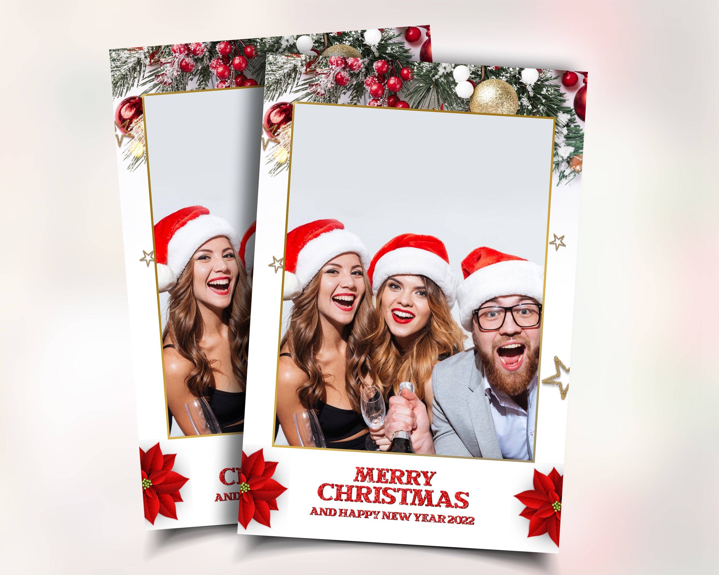 Christmas Photobooth Template Merry Christmas and New Year Strip Winter Wonderland and Holiday Photobooth Template Mirror Booth 4x6