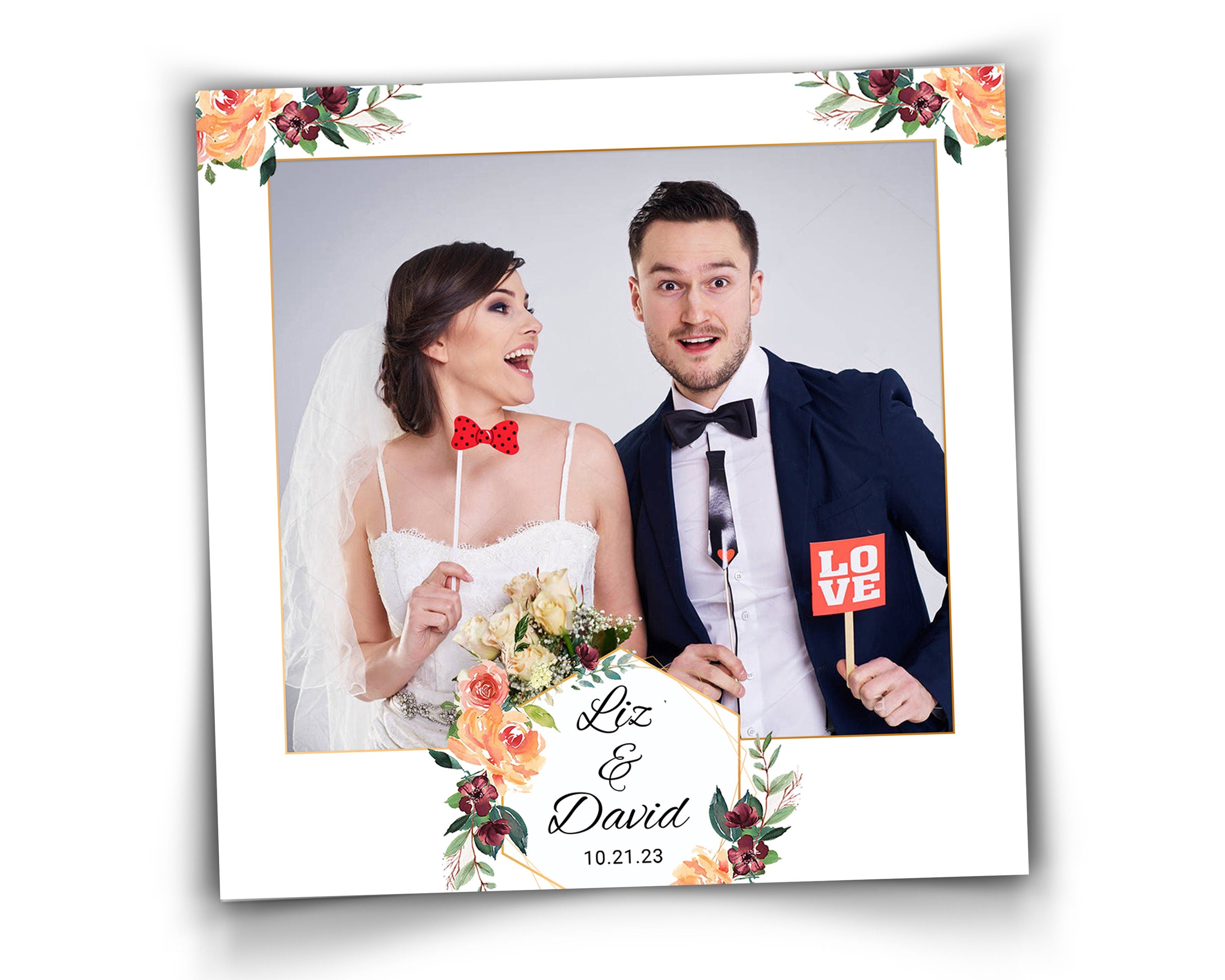 Photo Booth Template for Wedding  Bridal Shower Sweet 16 Floral Anniversary  4x6 Boomerang Photobooth Template
