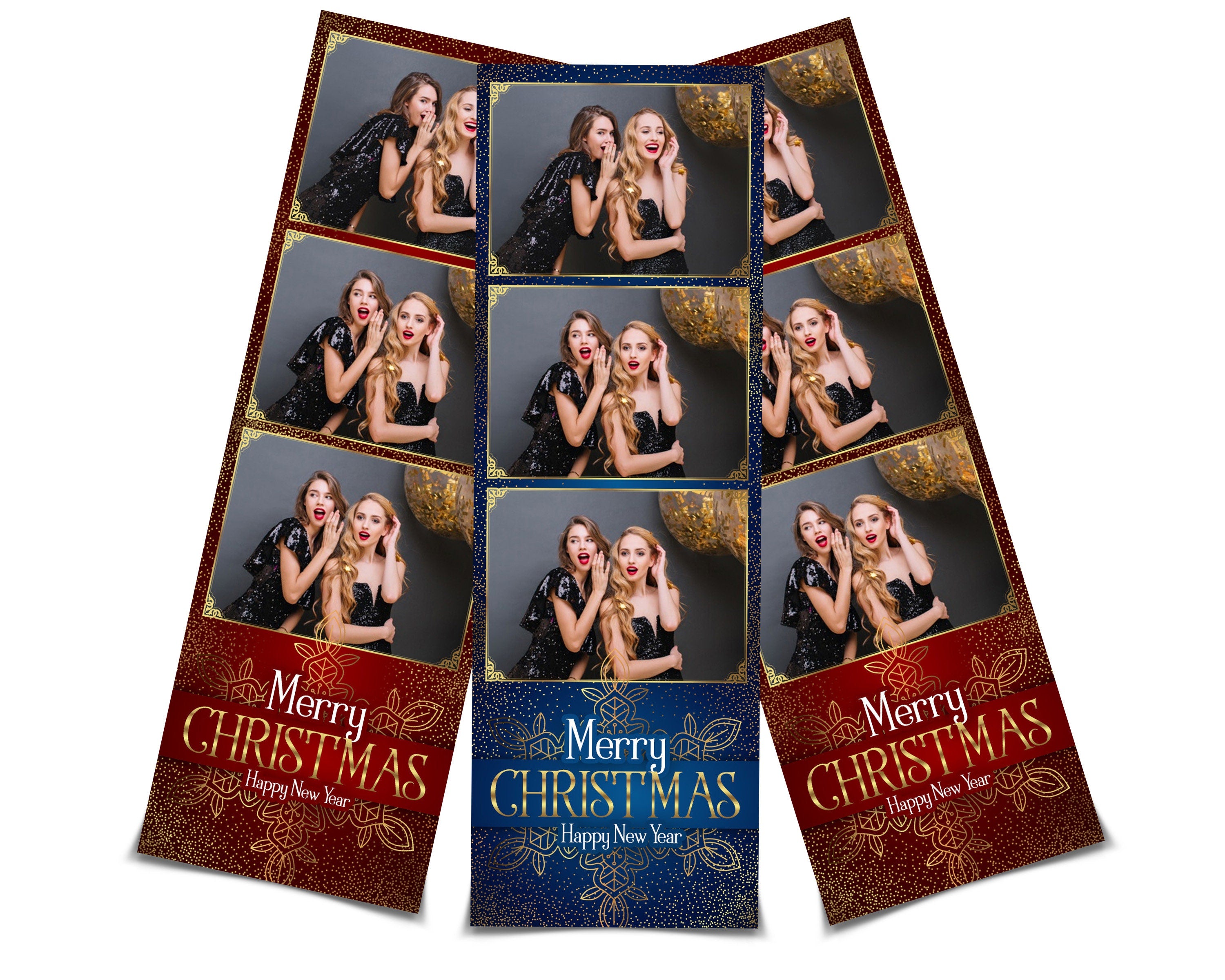 Photo Booth Template Merry Christmas and New Year 2021 Photobooth Template 2x6