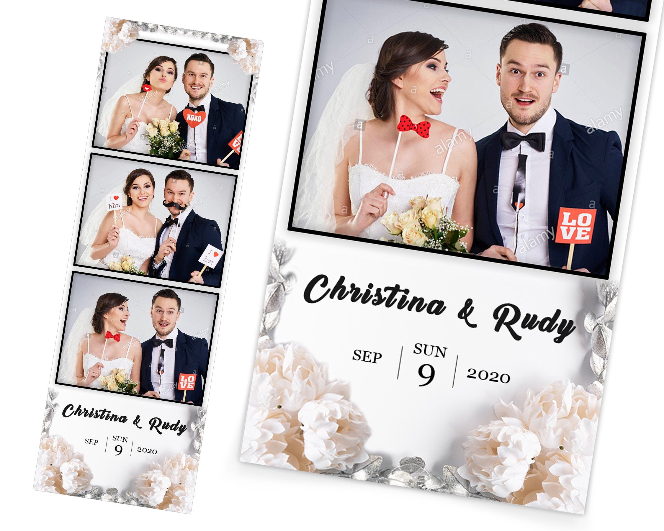 Photobooth Template Wedding Floral Photobooth Template, 4x6 Wedding Photo booth Template, Sweet Sixteen, Sweet 16, Bridal Shower, 4x6