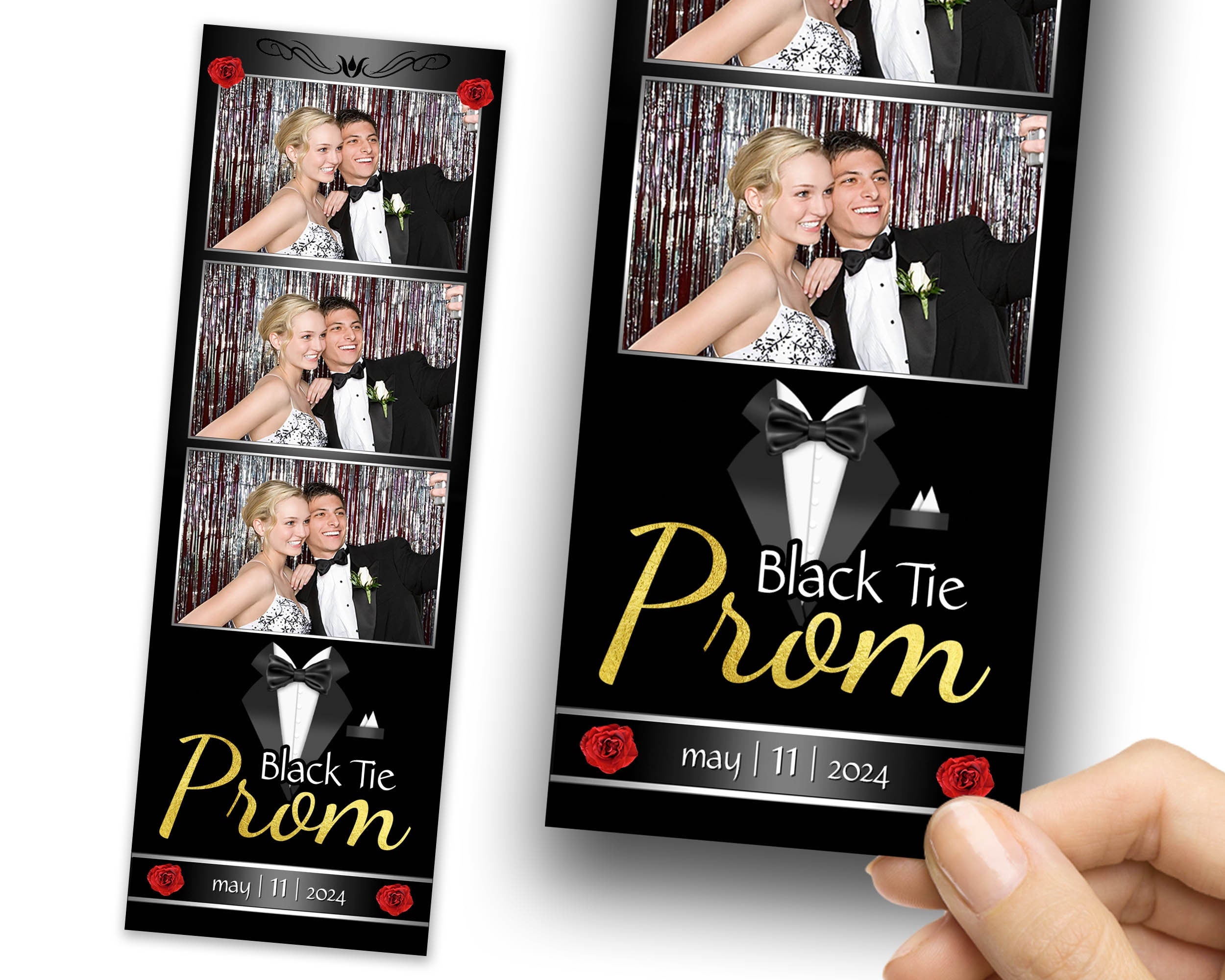 Black Tie Prom Photobooth Template, Prom Night Photo Booth Template, Class of, Graduation Party 1087