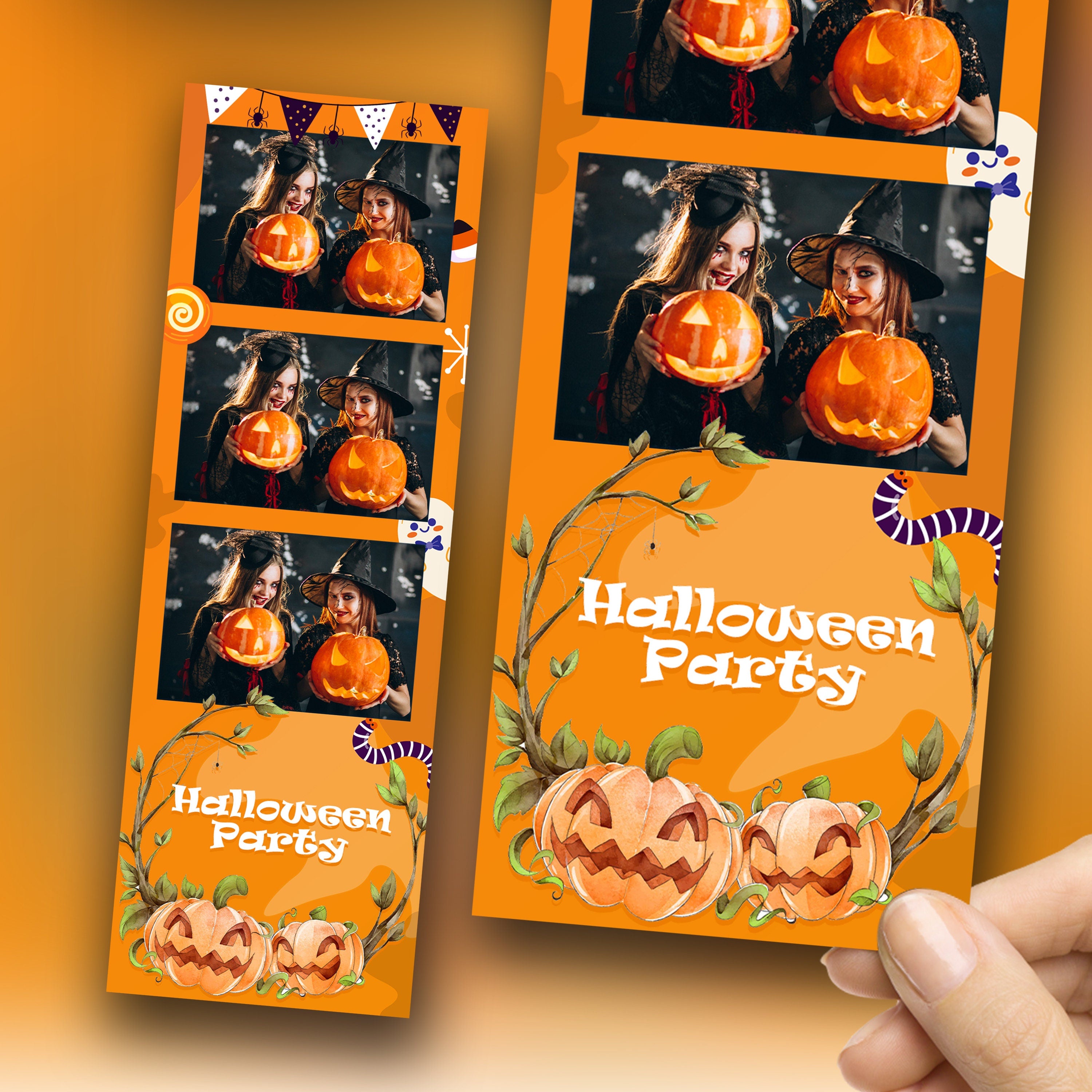 Halloween Photo Booth Template 2x6 Photobooth Pumpkin Template Strip