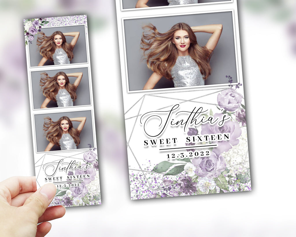 Quinceañera Photobooth Templates 2x6, Strip, Editable PSD