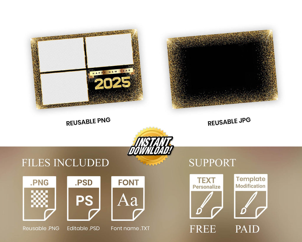 New Year Photobooth, New Year Photo Booth, 2025 Photobooth, 2025 Photo Booth Template, NY Photobooth