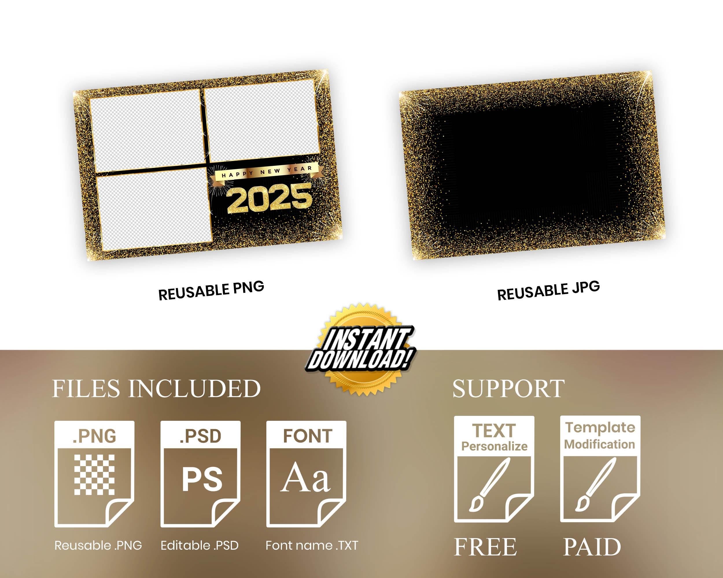 New Year Photobooth, New Year Photo Booth, 2025 Photobooth, 2025 Photo Booth Template, NY Photobooth