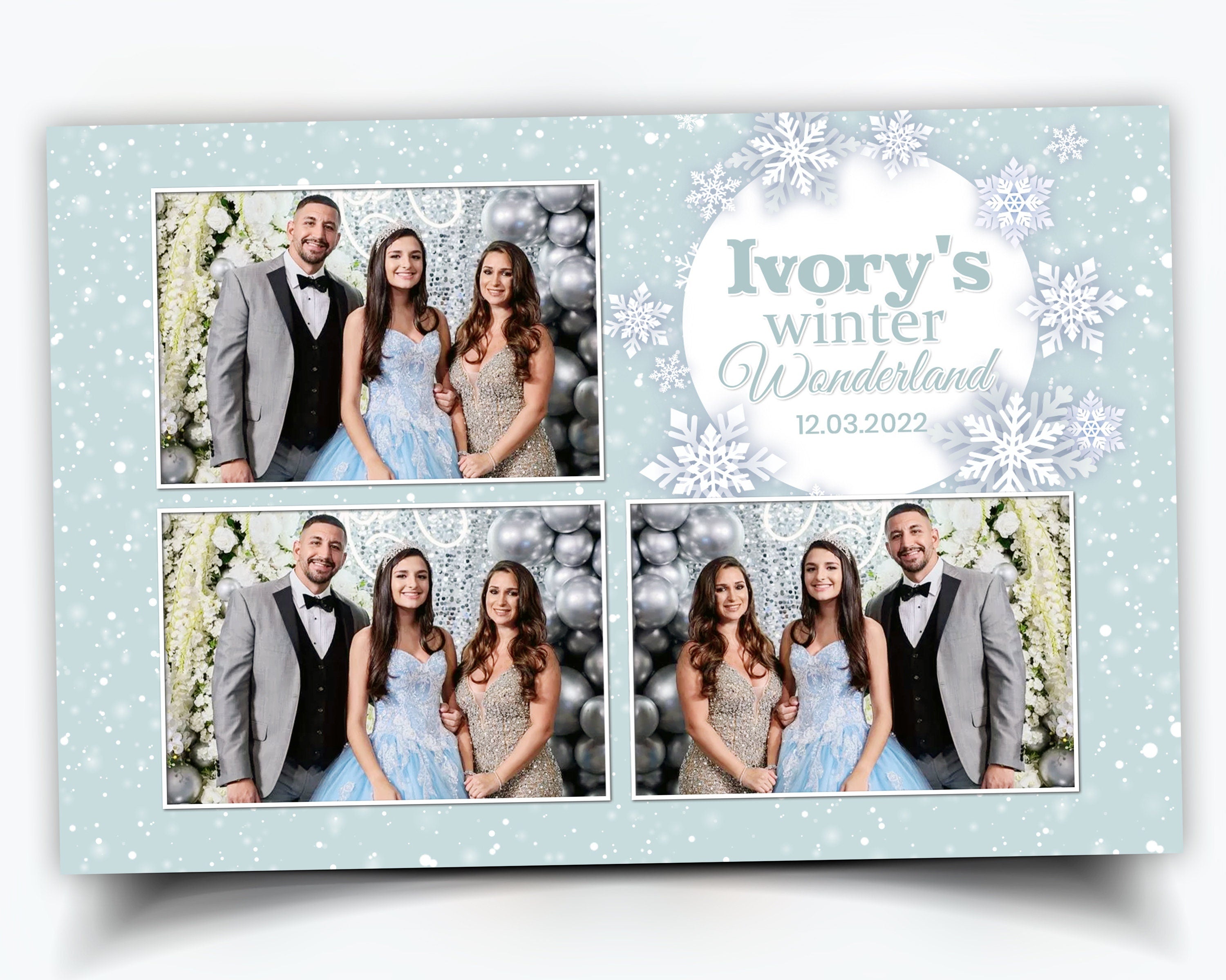 Photo Booth Template, Winter Wonderland, Winter Carnival 2021 4x6 3 photos