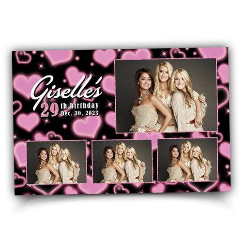 Baby Pink Birthday Heart Love Photo Booth Template Birthday Love Valentine Photobooth Mirror Salsa Touchpix DSLR Darkroom ipad