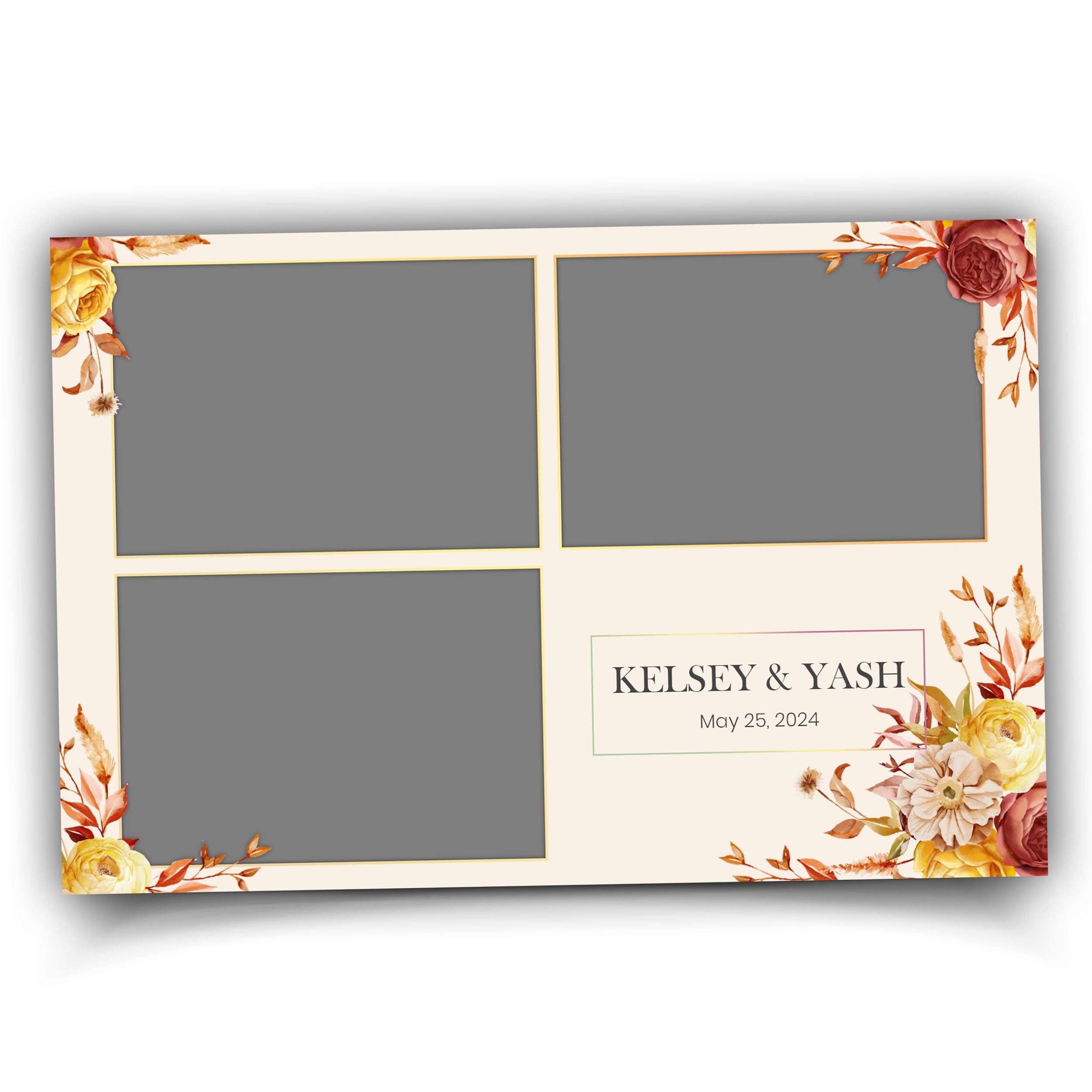 Wedding Photobooth Template, Floral, Anniversary, 2x6 Photobooth Template 1251