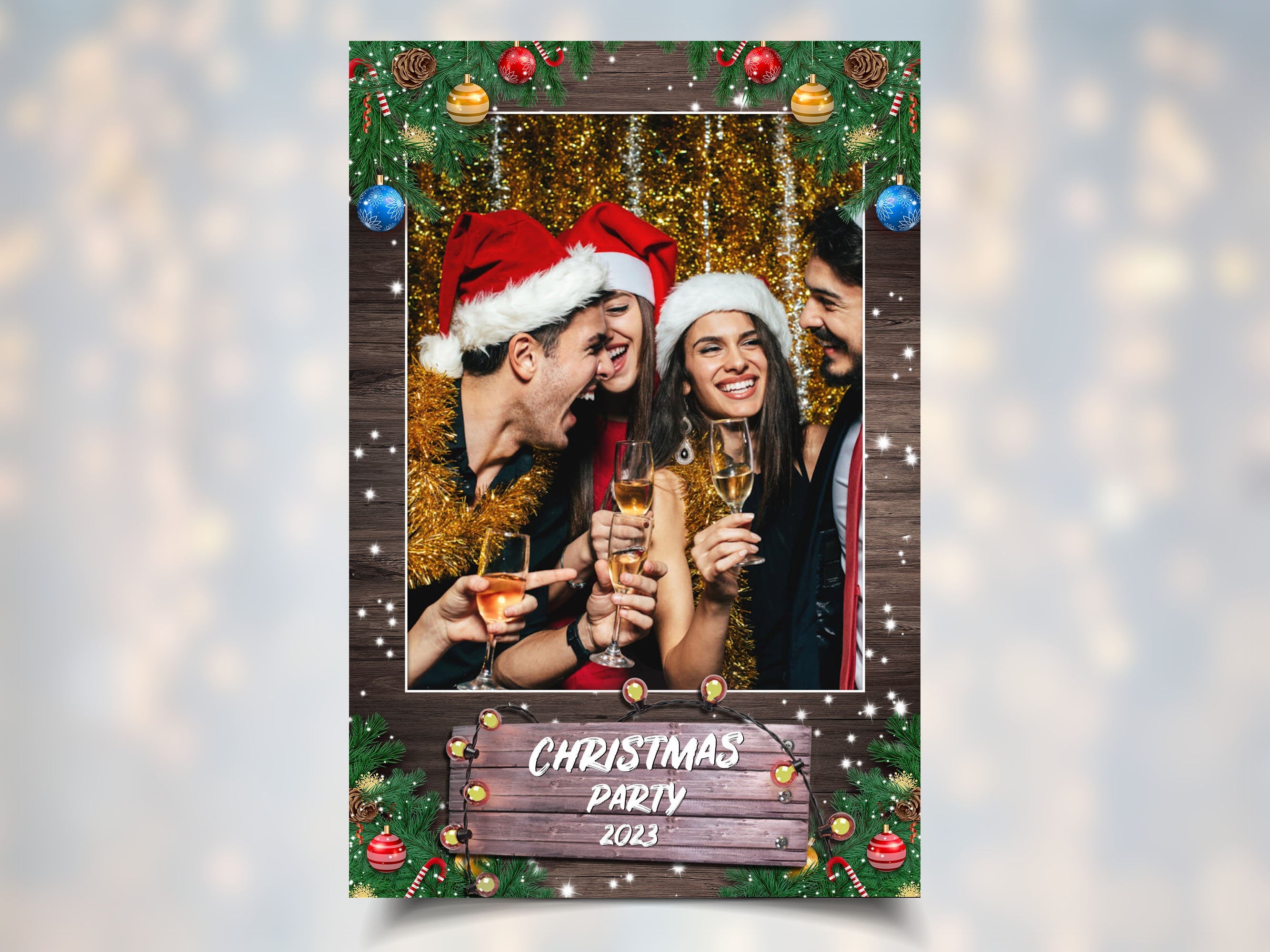 Christmas Photo Booth Holiday Photobooth New Year Xmas Mirror Booth Template 824