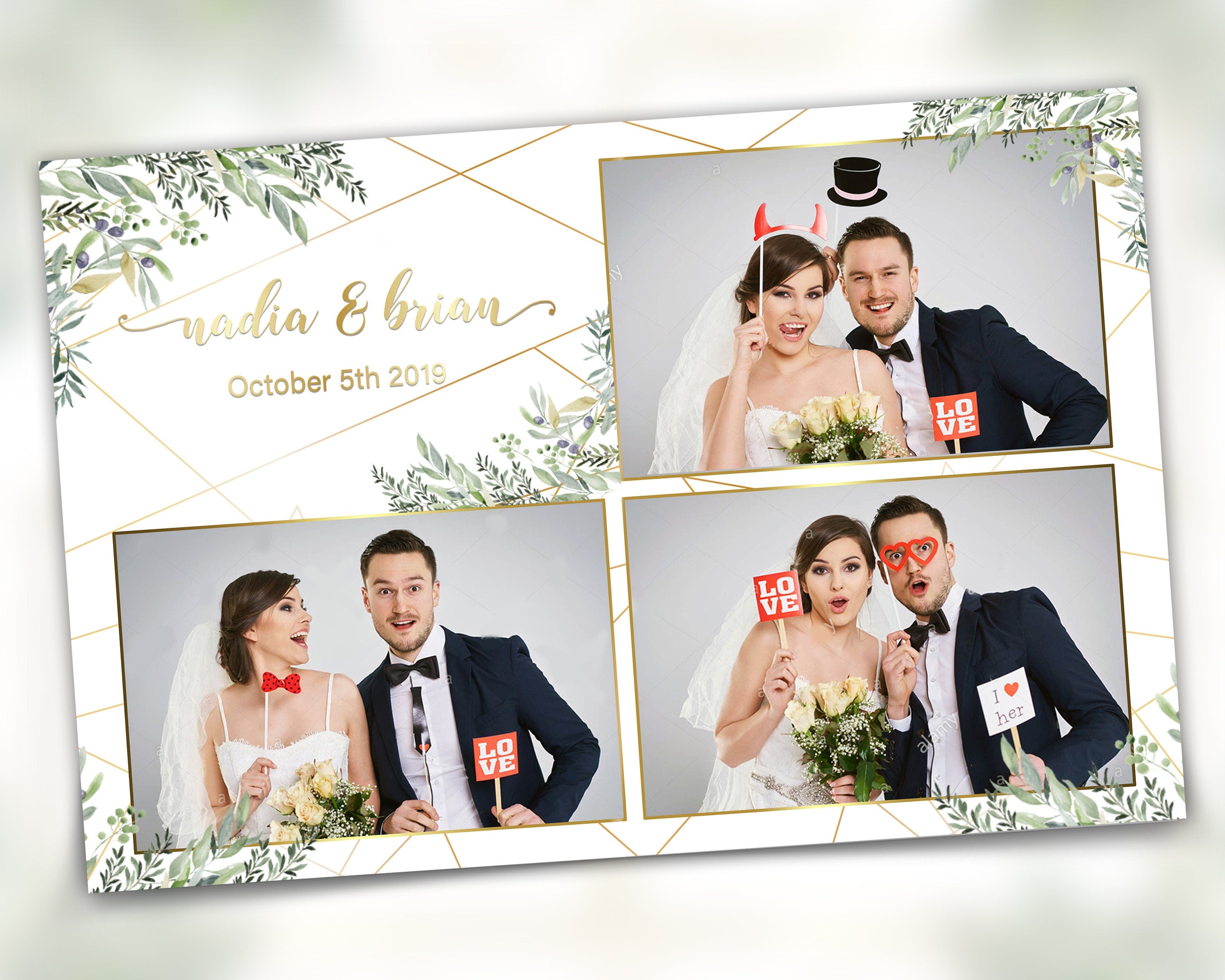 Wedding Photobooth Template, Floral Photobooth Template, 4x6 Wedding Photo booth Template, Sweet Sixteen, Sweet 16, Bridal Shower, 4x6