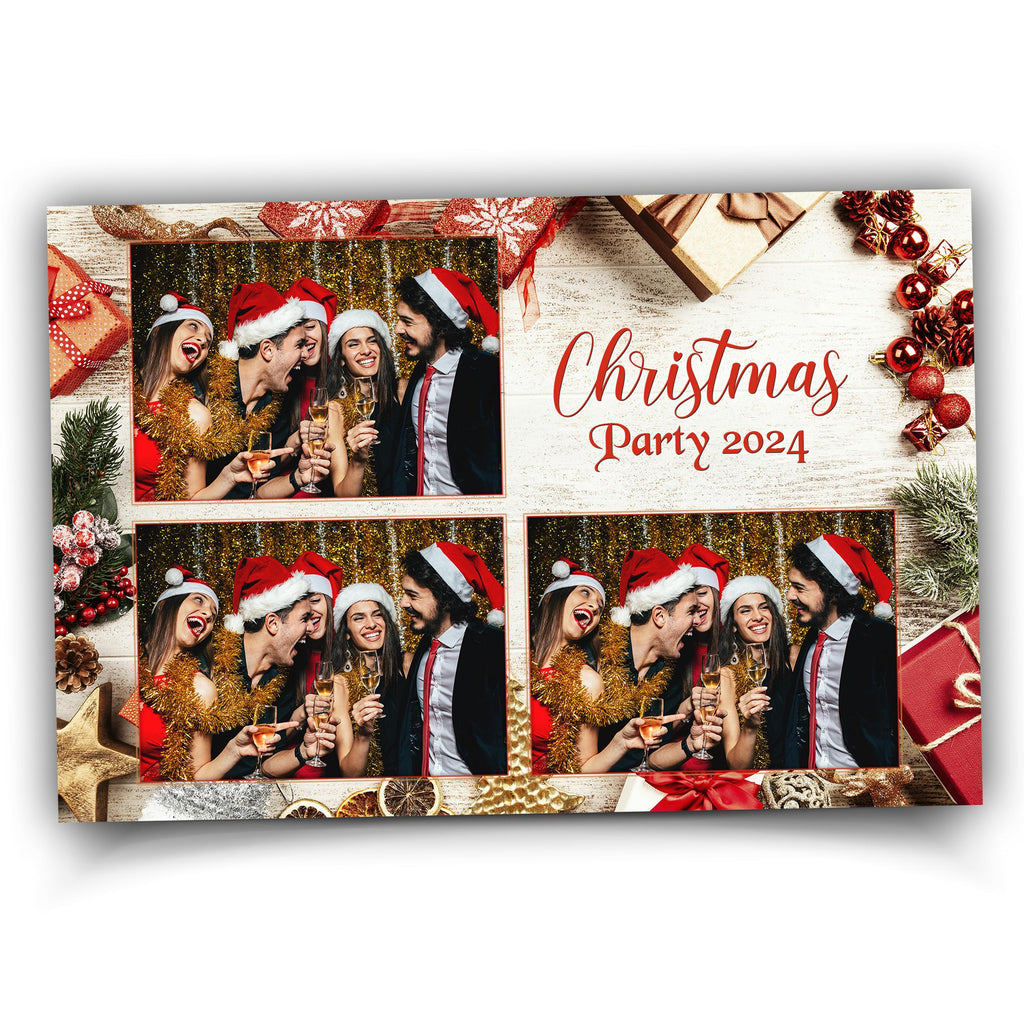 Christmas Photobooth Template Happy Holiday Party Merry Christmas Gold Xmas Photo booth Template 1420