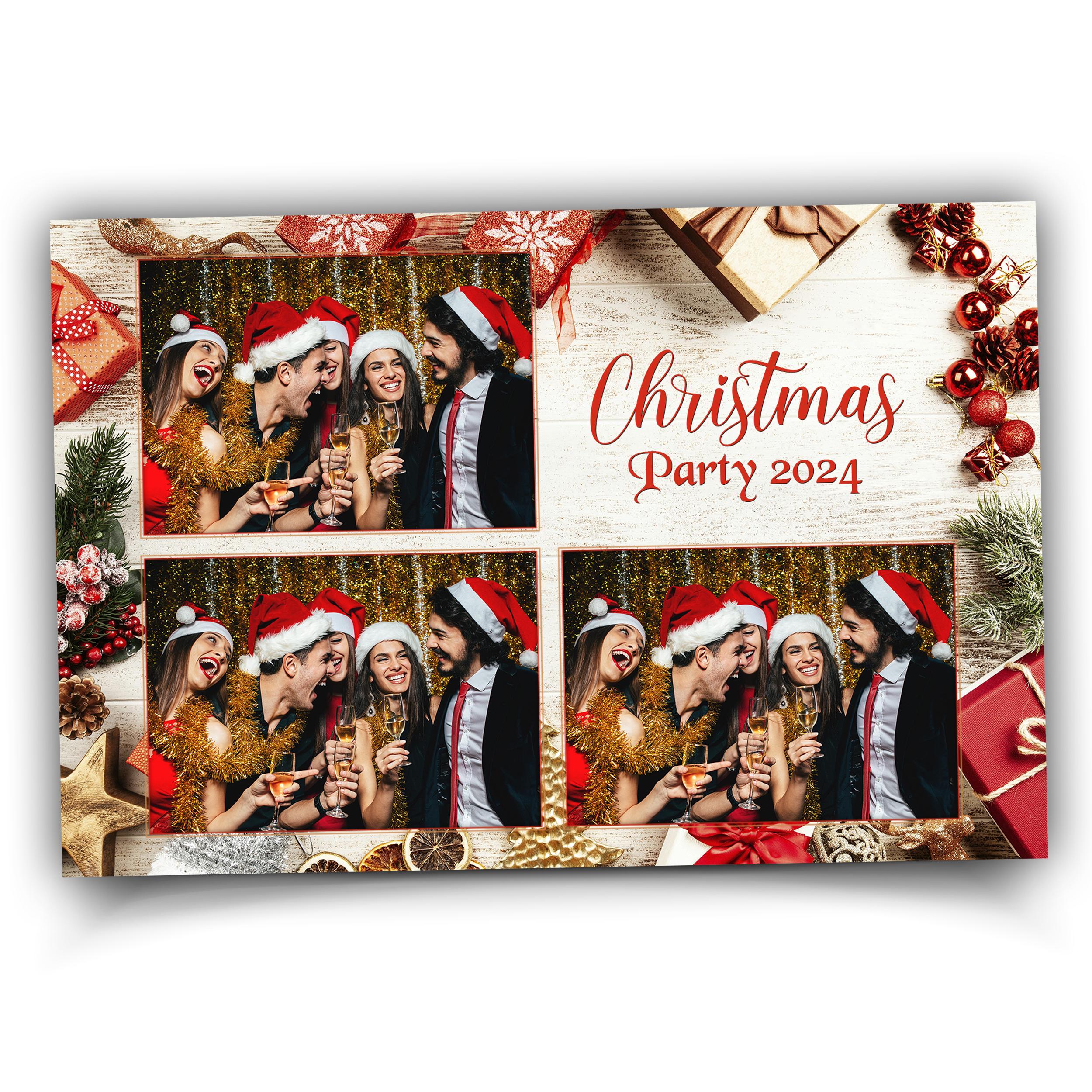 Christmas Photobooth Template Happy Holiday Party Merry Christmas Gold Xmas Photo booth Template 1420