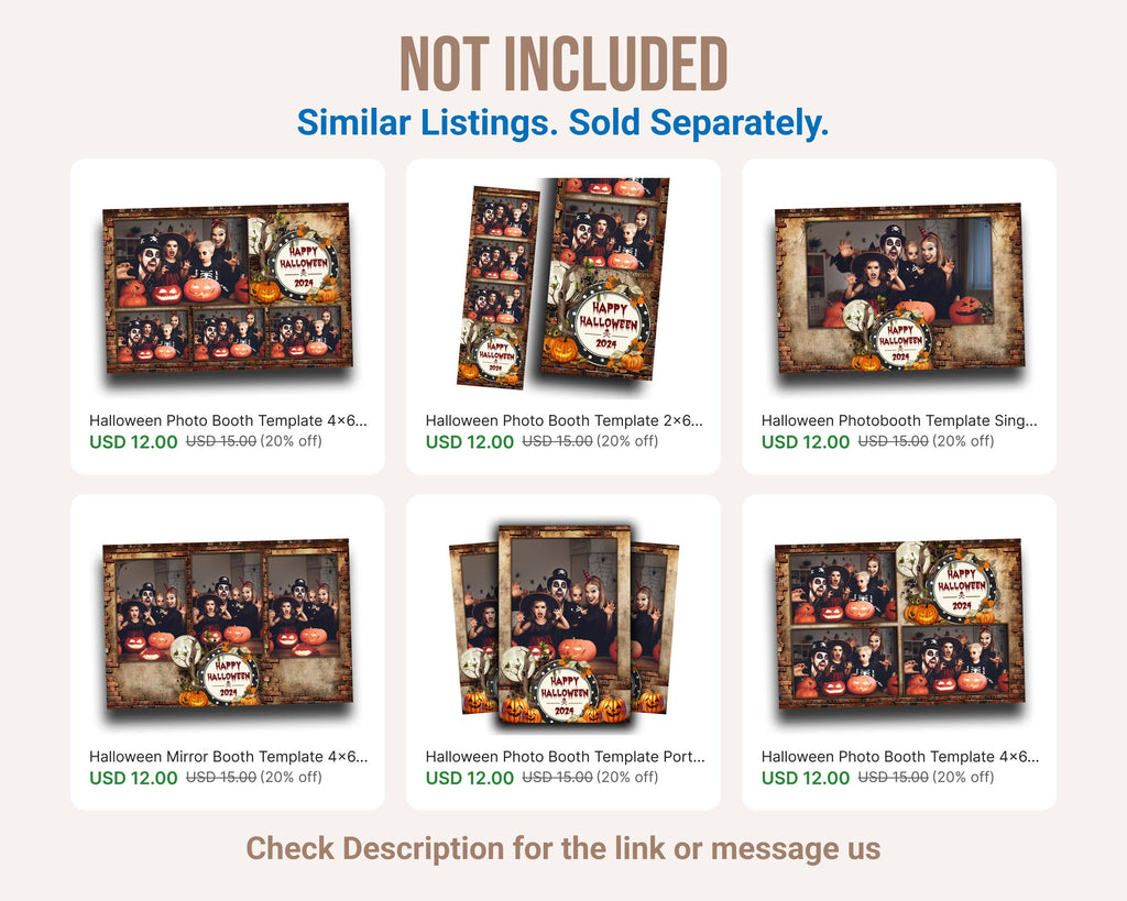 Halloween Photobooth Template 4x6 Landscape Single Photo Pumpkin Scary Trick or Treat Photo Booth Template Brick Rustic theme TB55