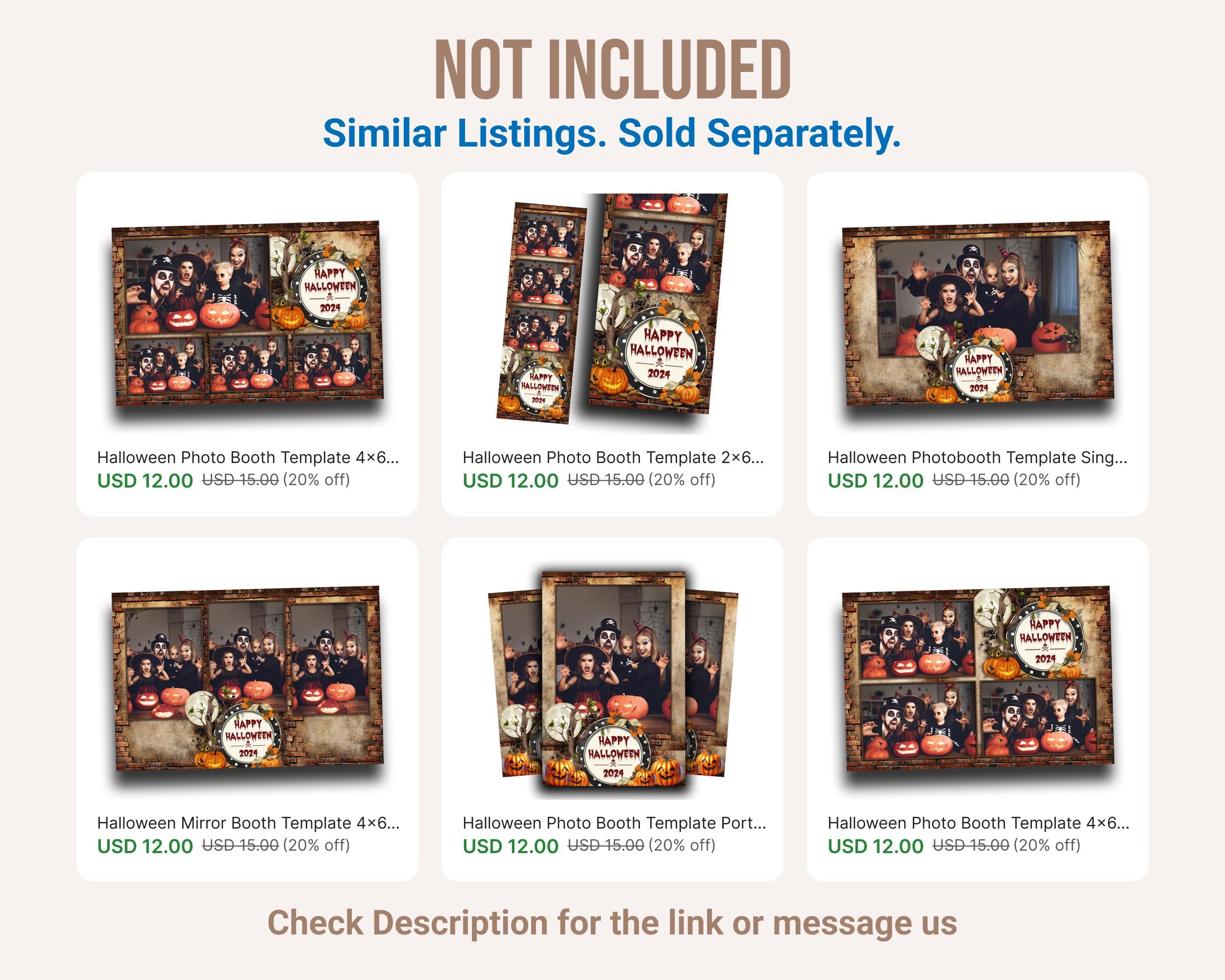 Halloween Photobooth Template 4x6 Landscape Single Photo Pumpkin Scary Trick or Treat Photo Booth Template Brick Rustic theme TB55