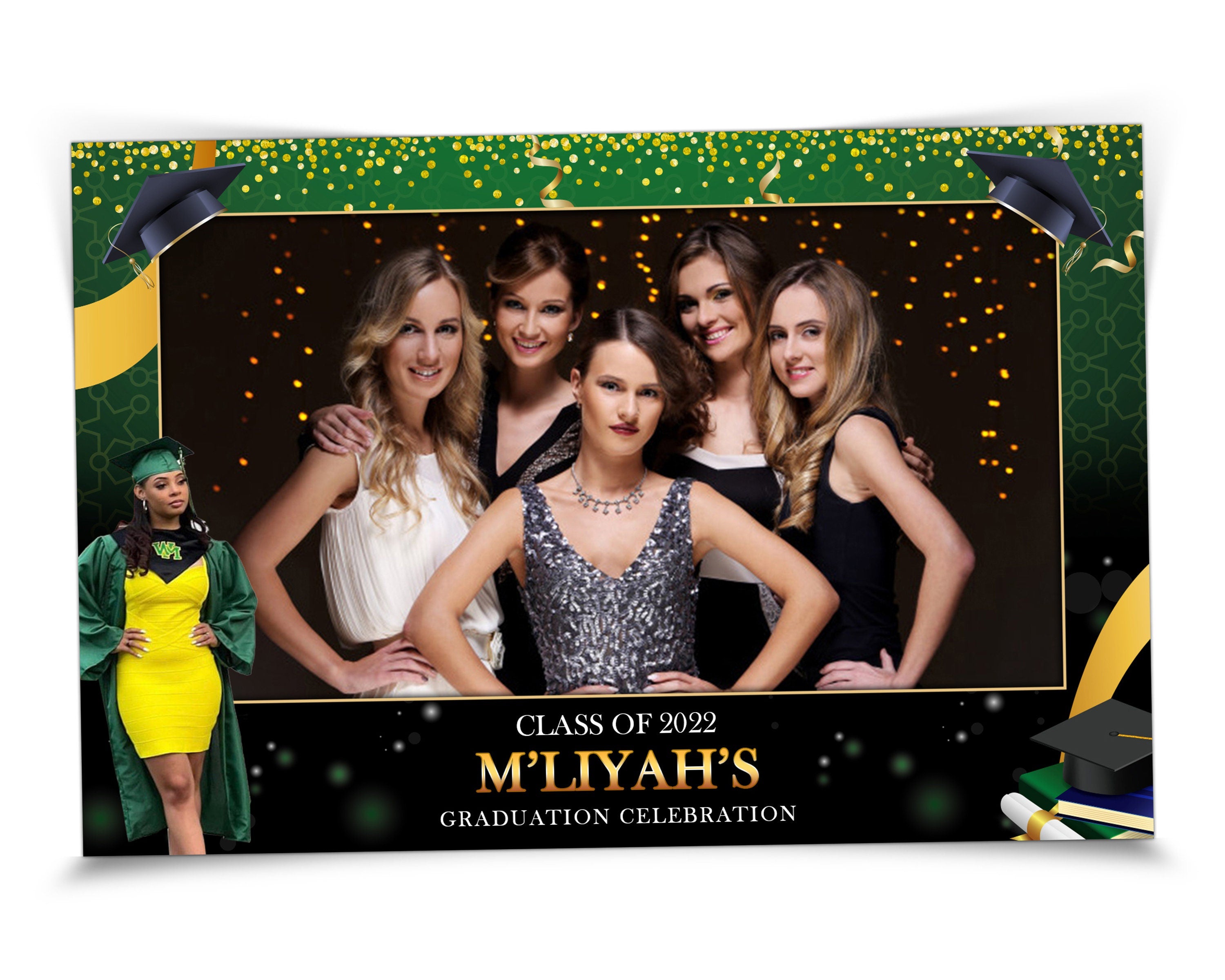 Photobooth Template Graduation, Class of 2022, Grad Photo Booth Template, Prom photo booth PNG PSD 4x6 Single Photo