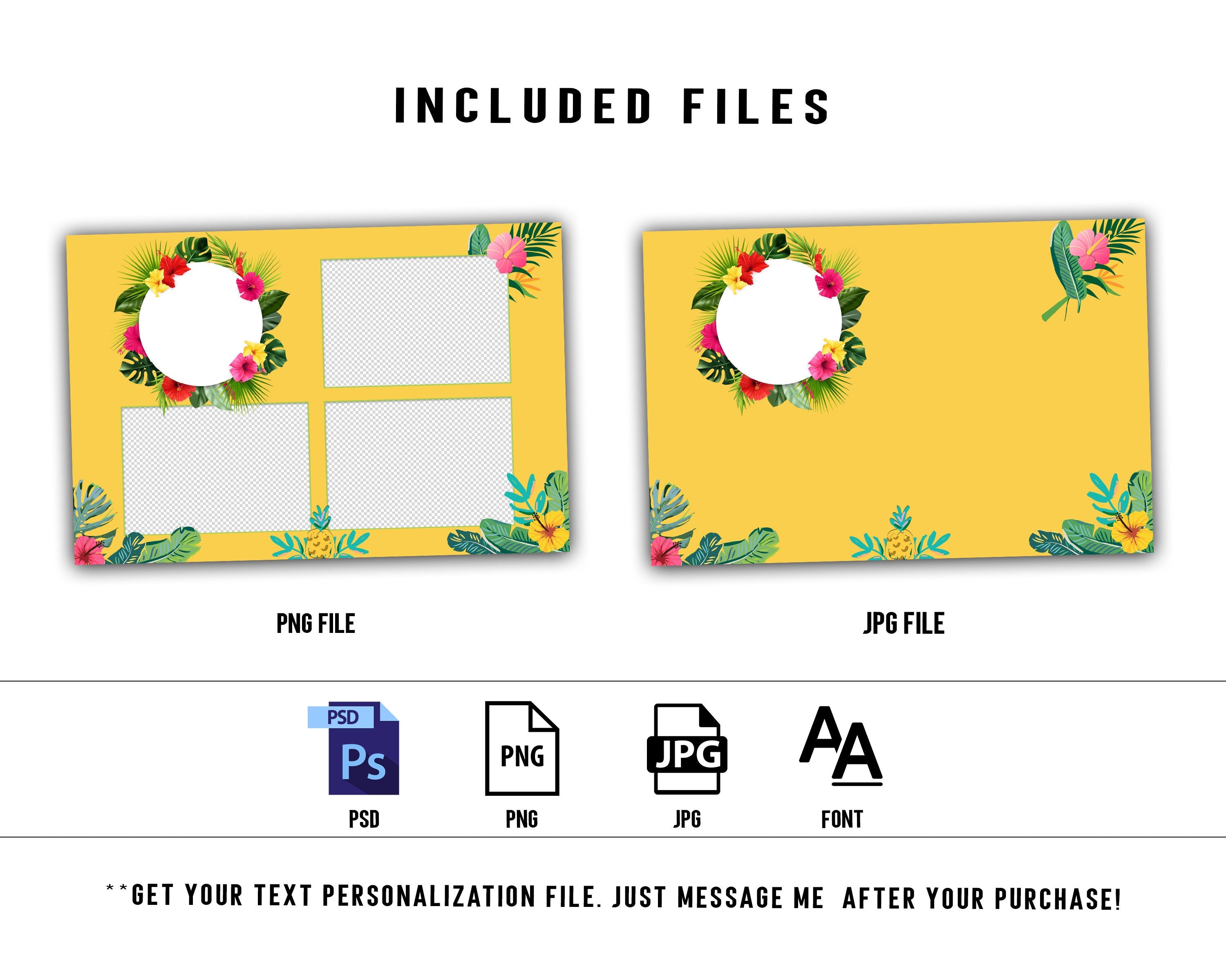 Beach Luau Photobooth Template, Hawaiian Luau Party, Aloha Party,  Photo Booth Template, Party, Photobooth, Photo Booth, Summer, Hanukkah