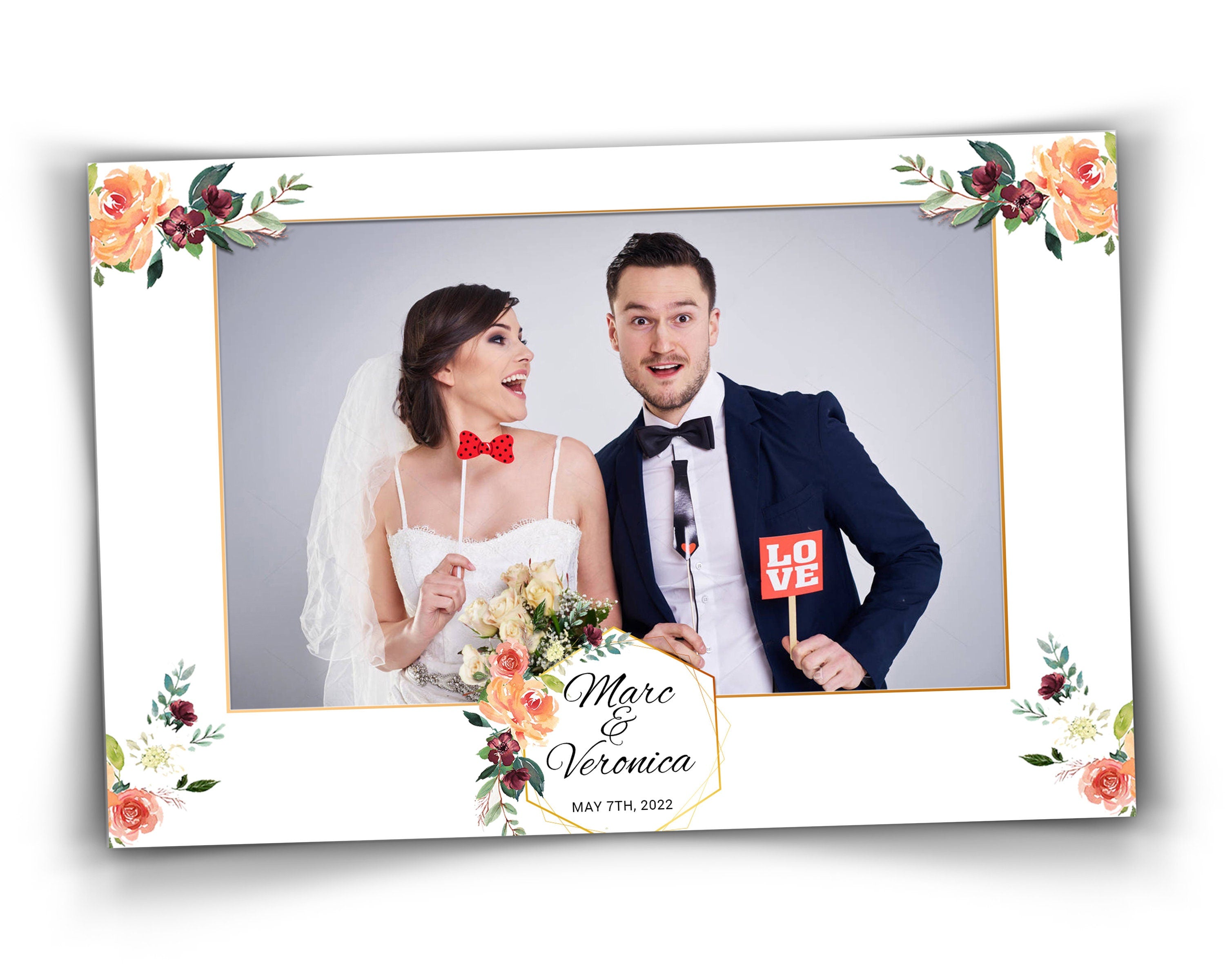 Photo Booth Template for Wedding  Bridal Shower Sweet 16 Floral Anniversary  2x6 Photobooth Template with XBDR Booth File and Font