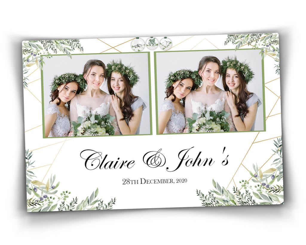 Wedding Bridal Shower Sweet 16 Floral Anniversary Photo Booth Template 4x6 Photobooth Template