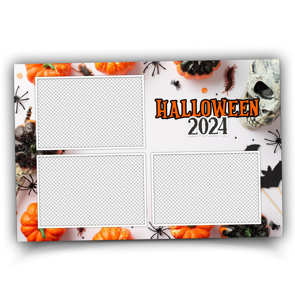 Halloween Photobooth Template 4x6 Trick or Treat Party 2024 Orange Yellow Black Photo booth Pumpkin Template 1387
