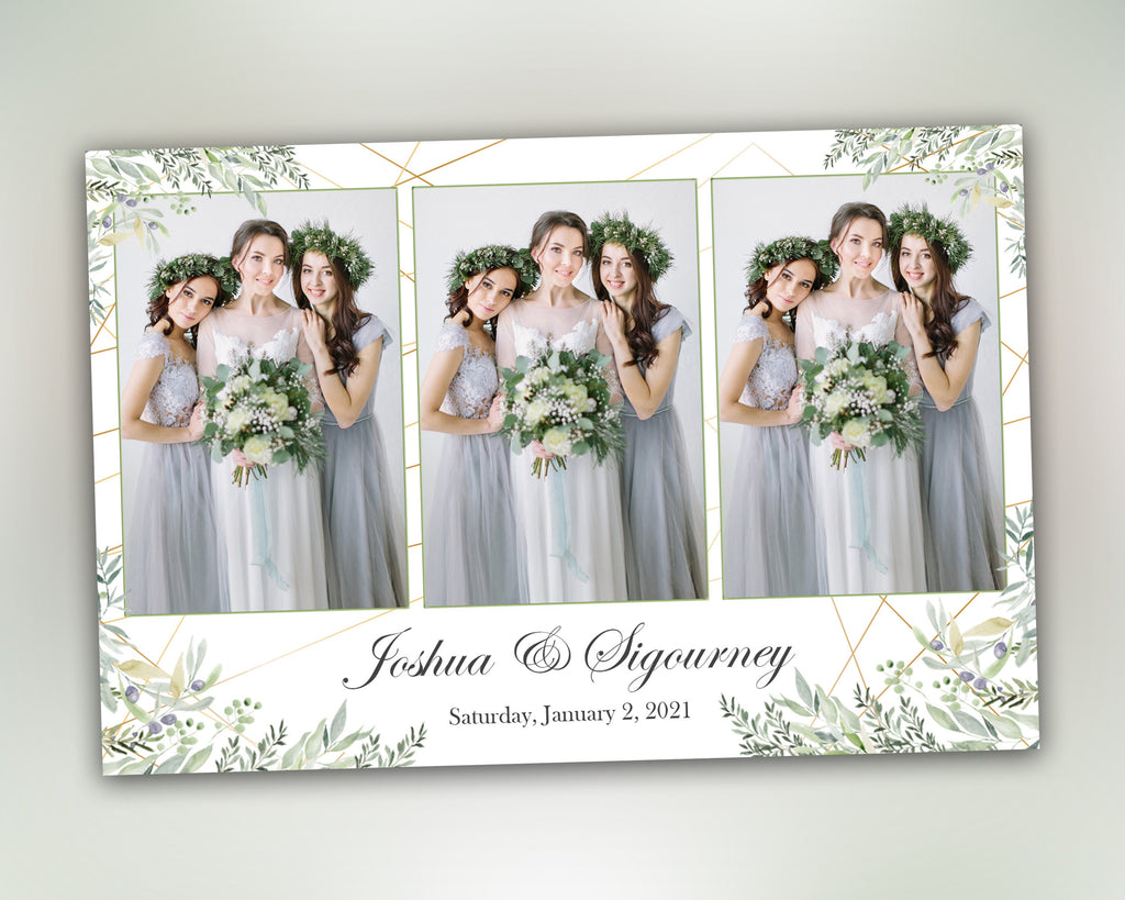 Wedding Bridal Shower Sweet 16 Floral Anniversary Photo Booth Template 4x6 Photobooth Template with xbdr psd png jpg and mockup