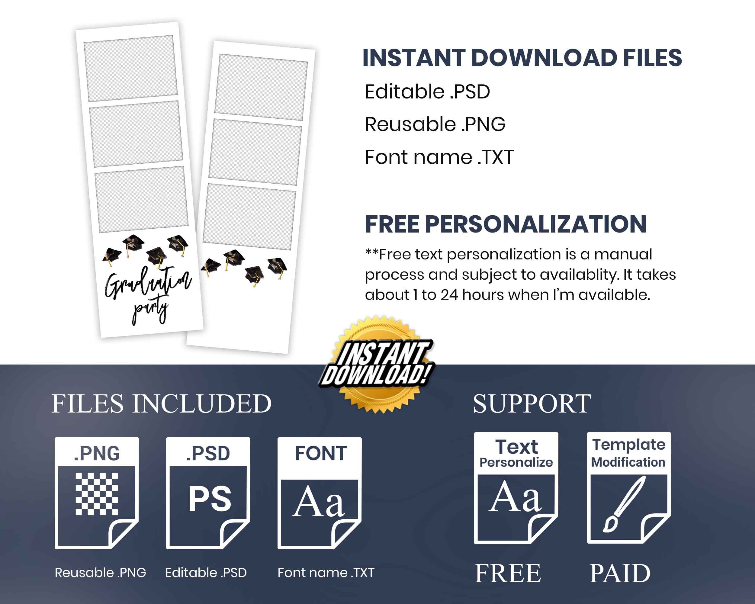 Graduation Photo Booth Template, Graduation Photobooth Template, Class of 2024, Prom 2024, Grad