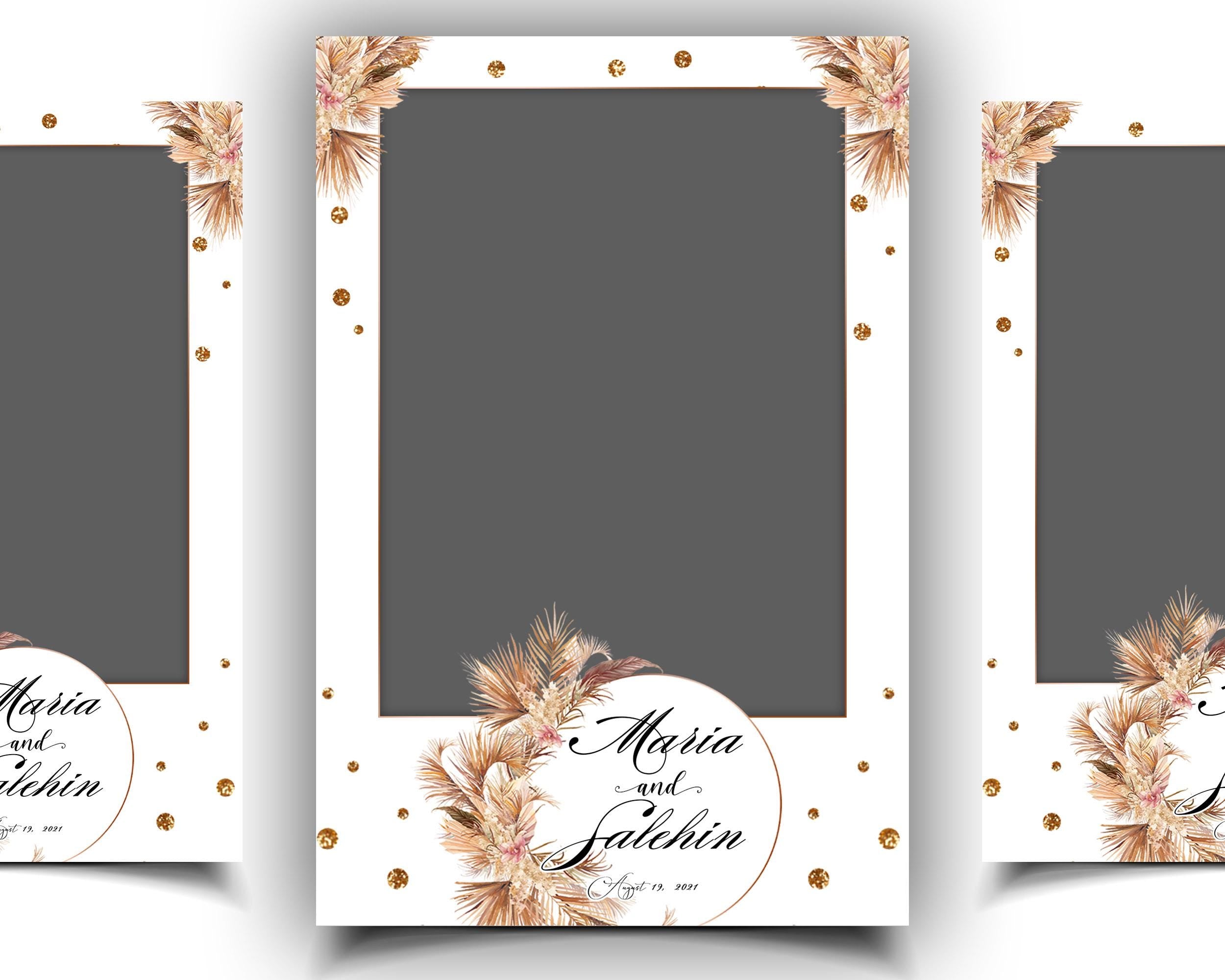 Boho Wedding Photo Booth Template, 4x6 Mirror booth, Anniversary Photobooth Template