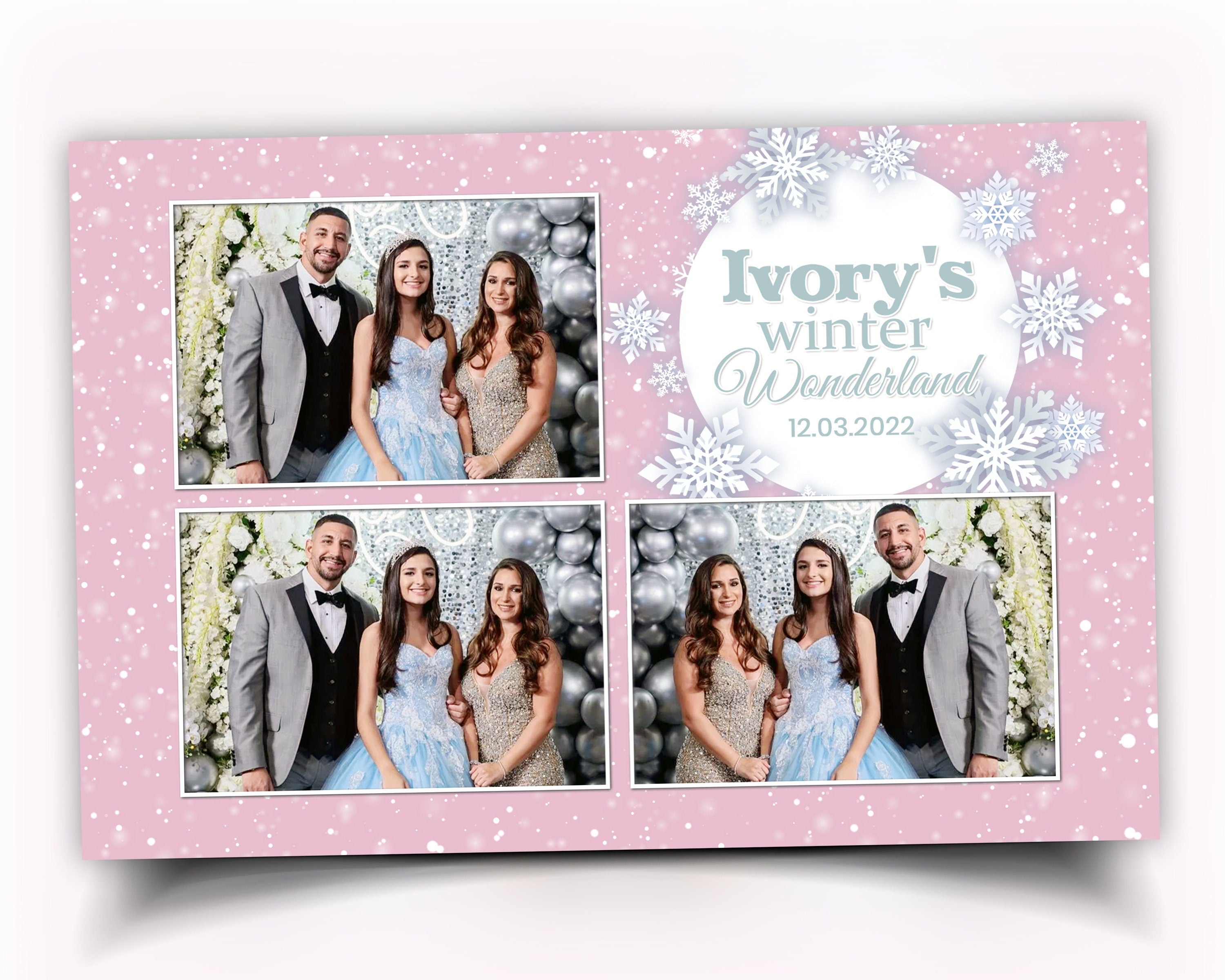 Photo Booth Template, Winter Wonderland, Winter Carnival 2021 4x6 3 photos