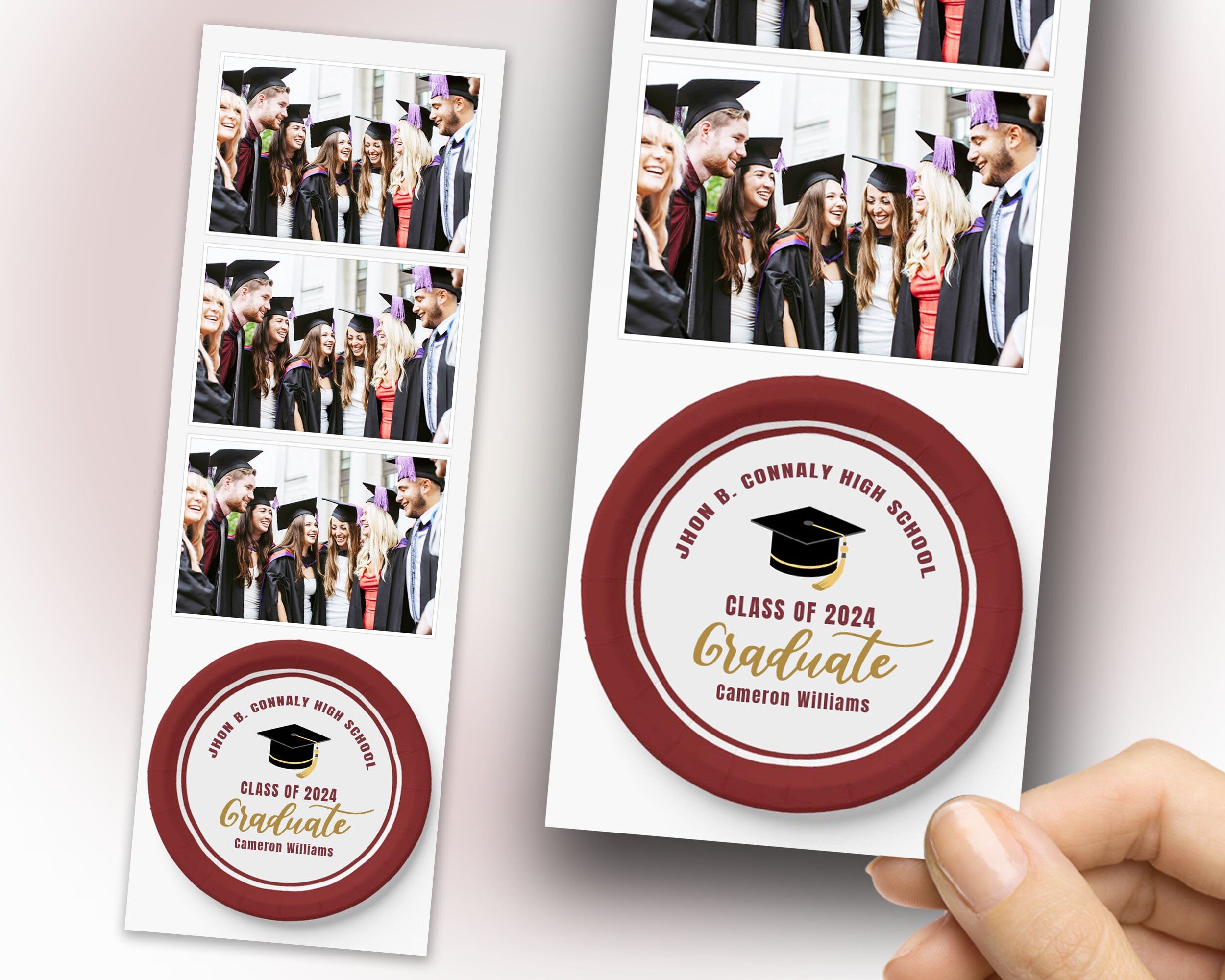 Graduation Photo Booth Template, Graduation Photobooth Template, Class of, Prom, Maroon 1100