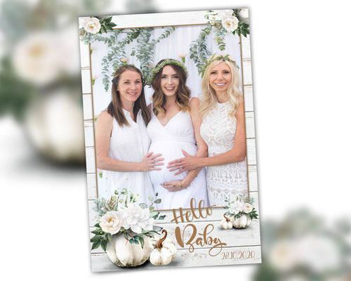 Baby shower Photo Booth Template hello baby welcoming baby baby boy baby girl birthday pumpkin floral 4x6 Photobooth Template