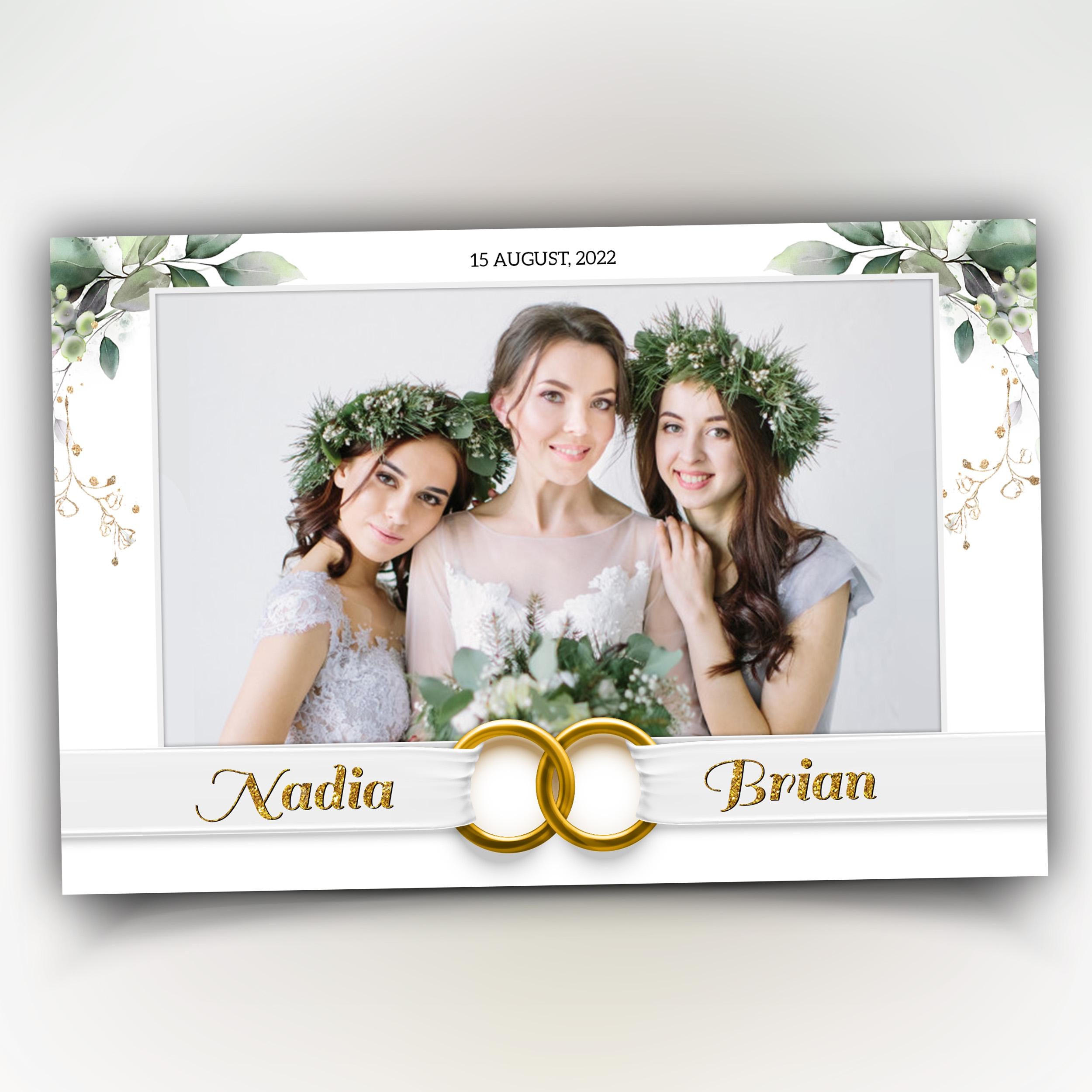 Bridal Shower Photo Booth Template, Wedding Photobooth, Anniversary, Greenery 657