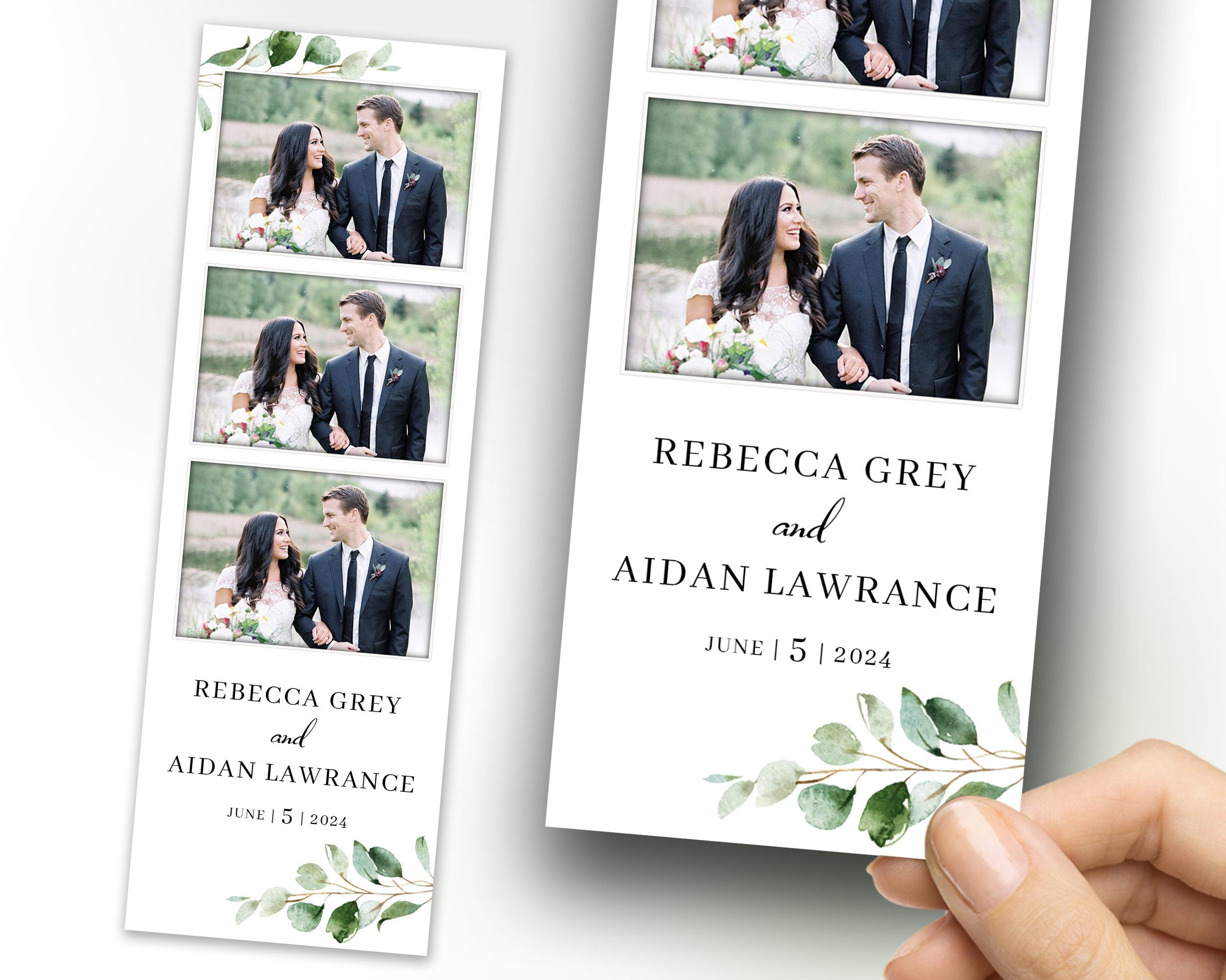 Wedding Photobooth Template, Anniversary Photo Booth Template, Greenery Bridal Shower Photobooth 1097