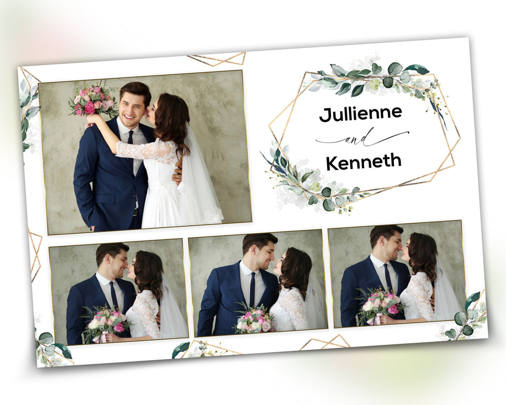 Photobooth Template Wedding Bridal Shower Sweet 16 Floral Anniversary Photo Booth Template 4x6 Photobooth Template with Font