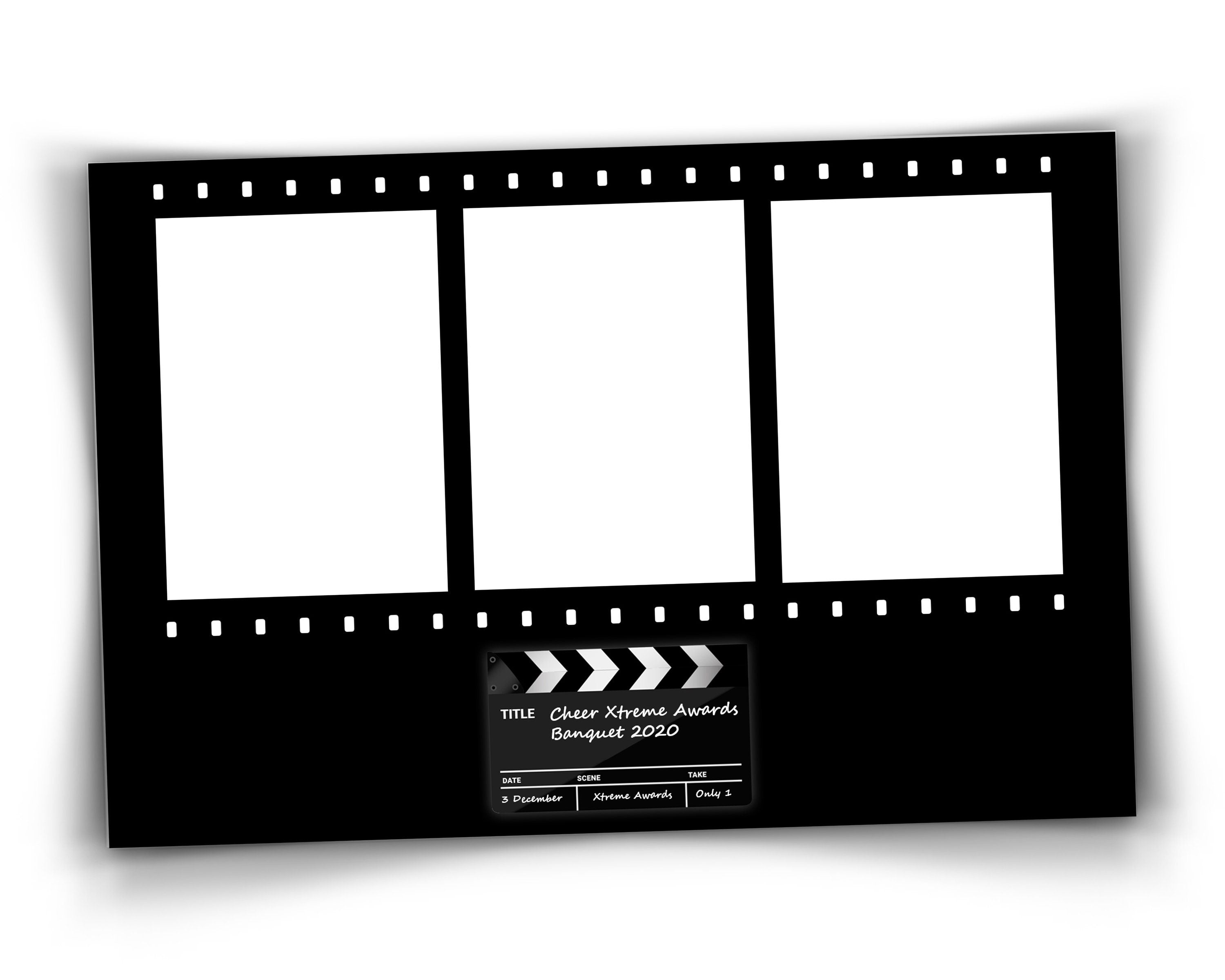 Photobooth Template Birthday Party Wedding Bridal Shower cinema movie film 2x6 photo booth template photo stripe png, psd, xbdr