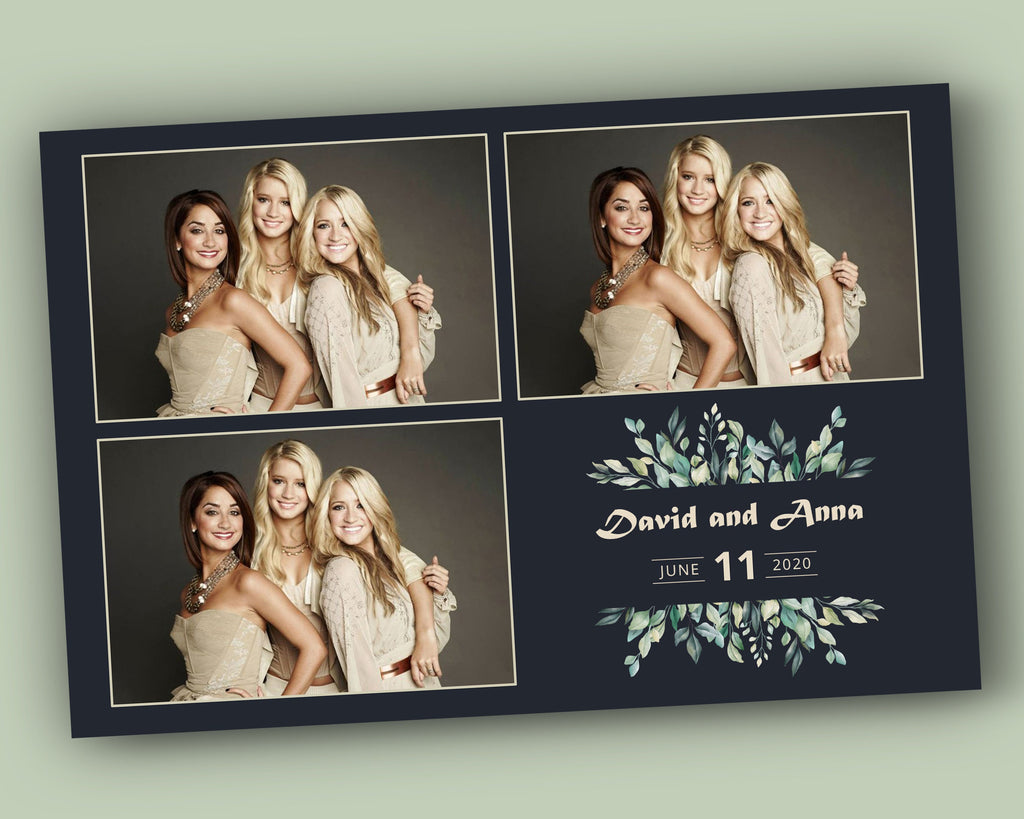 Photo Booth Template for Wedding Photobooth and Bridal Shower Photo Booth template Pink Red Floral Photo Booth Template 2x6