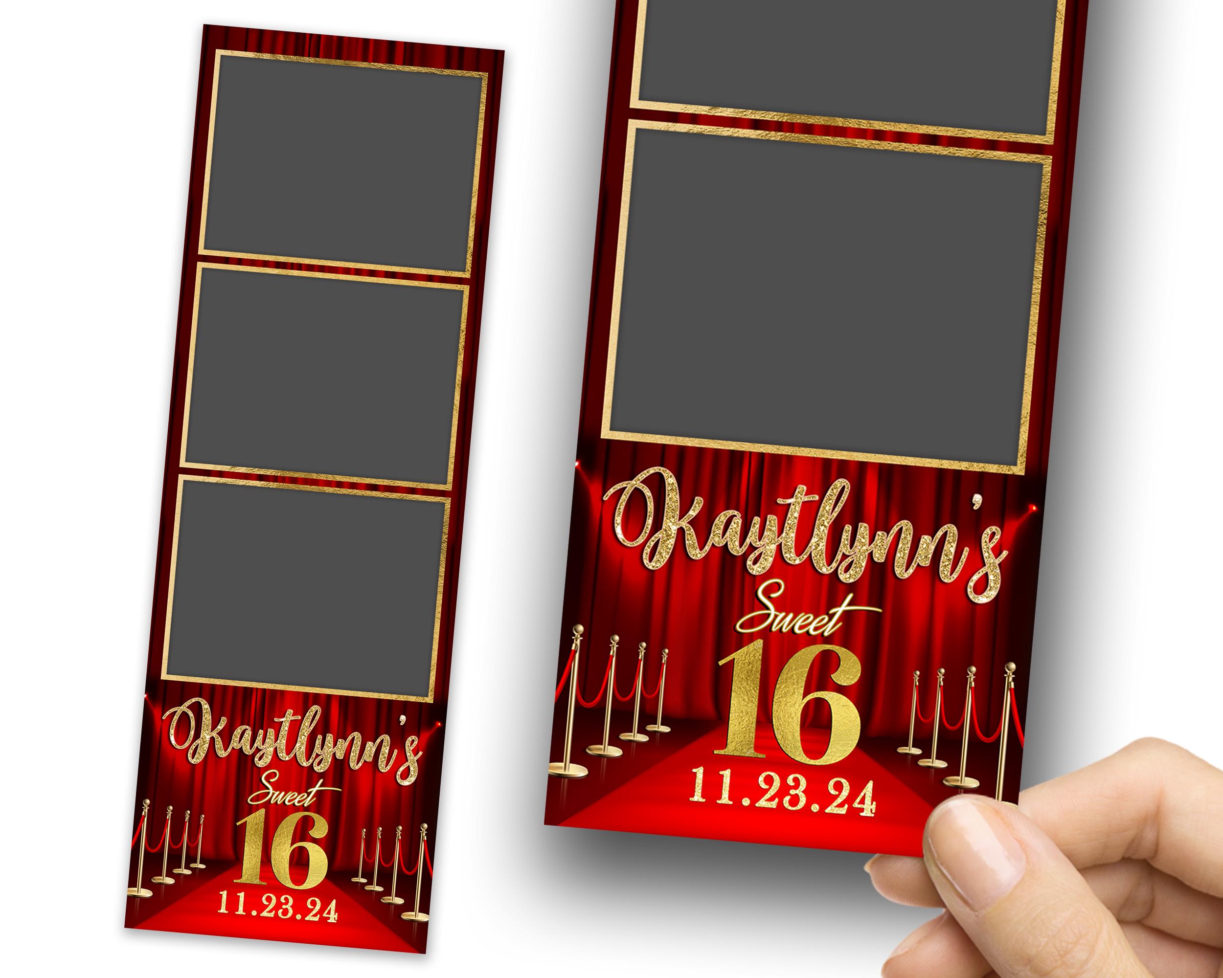 Sweet 16 Photobooth Template, Quinceanera Photo Booth Template, 2x6 strip, Birthday, Mis Quince, Quince Photobooth 1421