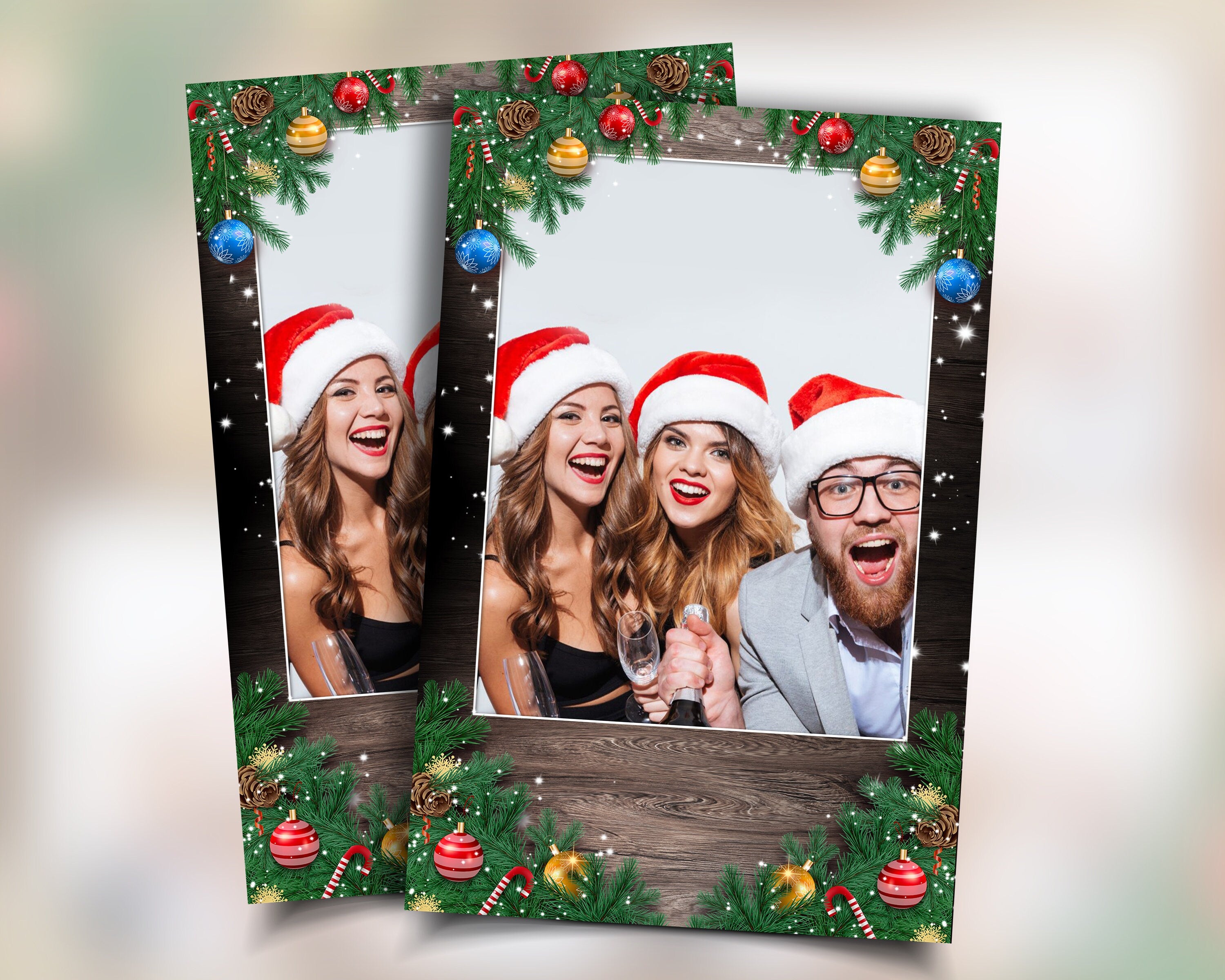 Holiday Party Christmas Photo Booth Template Merry Christmas and New Year 4x6 Xmas Photobooth Template Mirror Booth
