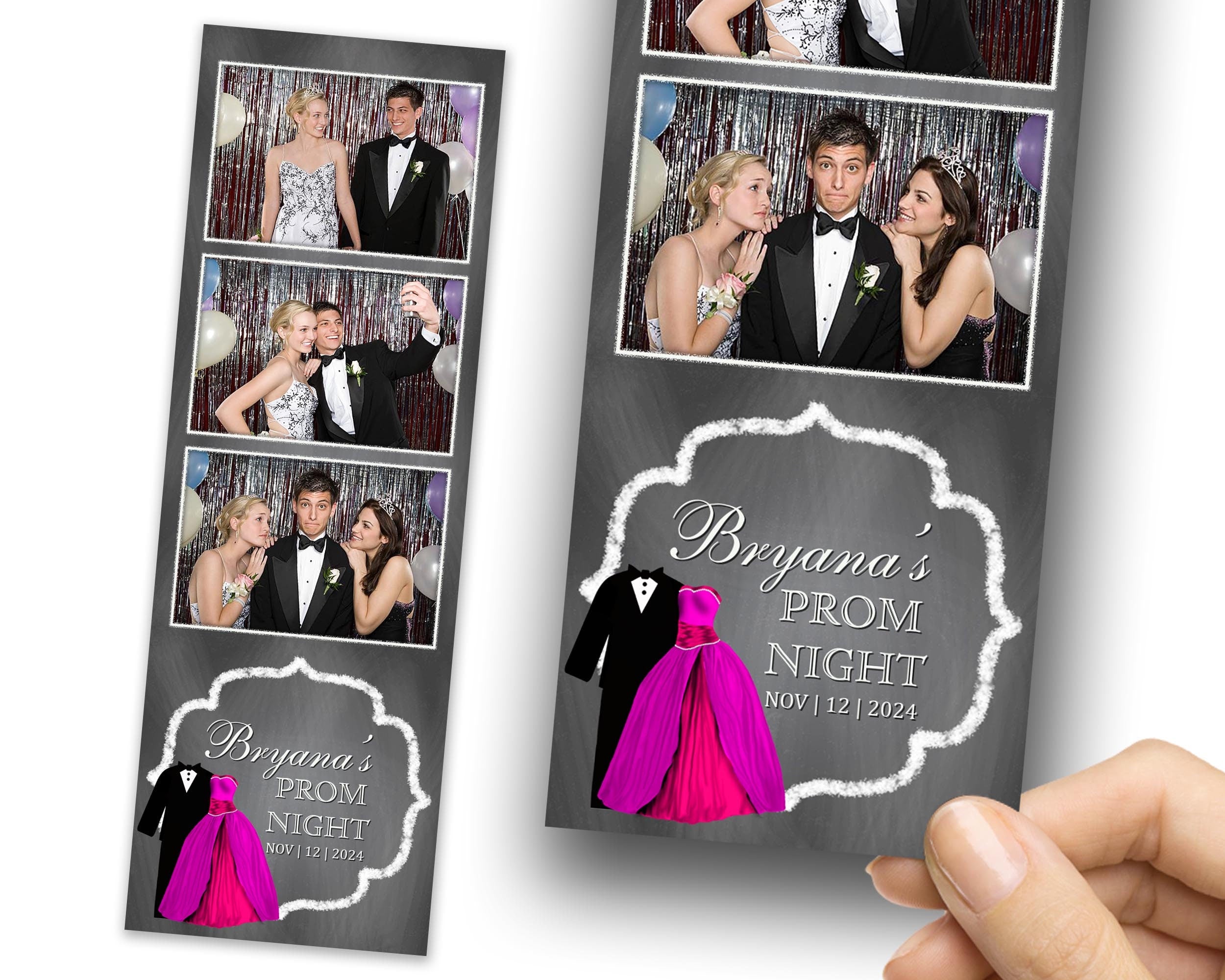 Prom Night, Photobooth Template, 2x6 stripe, Class of 2024, Graduation, Photo booth Template, 1078