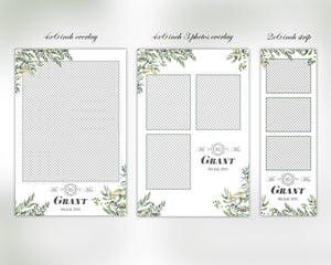 3 Bundle of Photo Booth Template for Wedding Bridal Shower Anniversary 2x6 strip, 4x6 single photo & 3 photos overlay, Photobooth Template